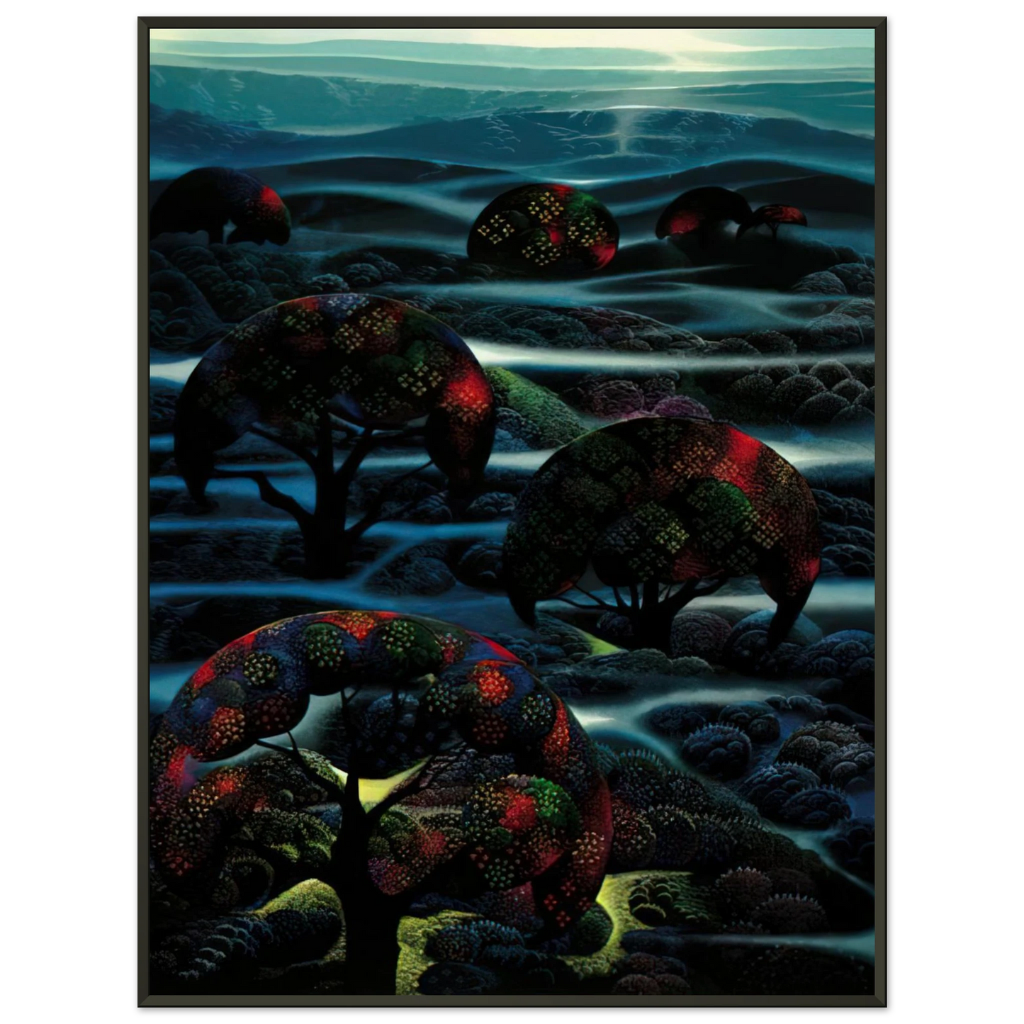 Eyvind Earle  Garden of Dreams Framed Art Print  - Aluminum Frame - 60x80 cm / 24x32 inches