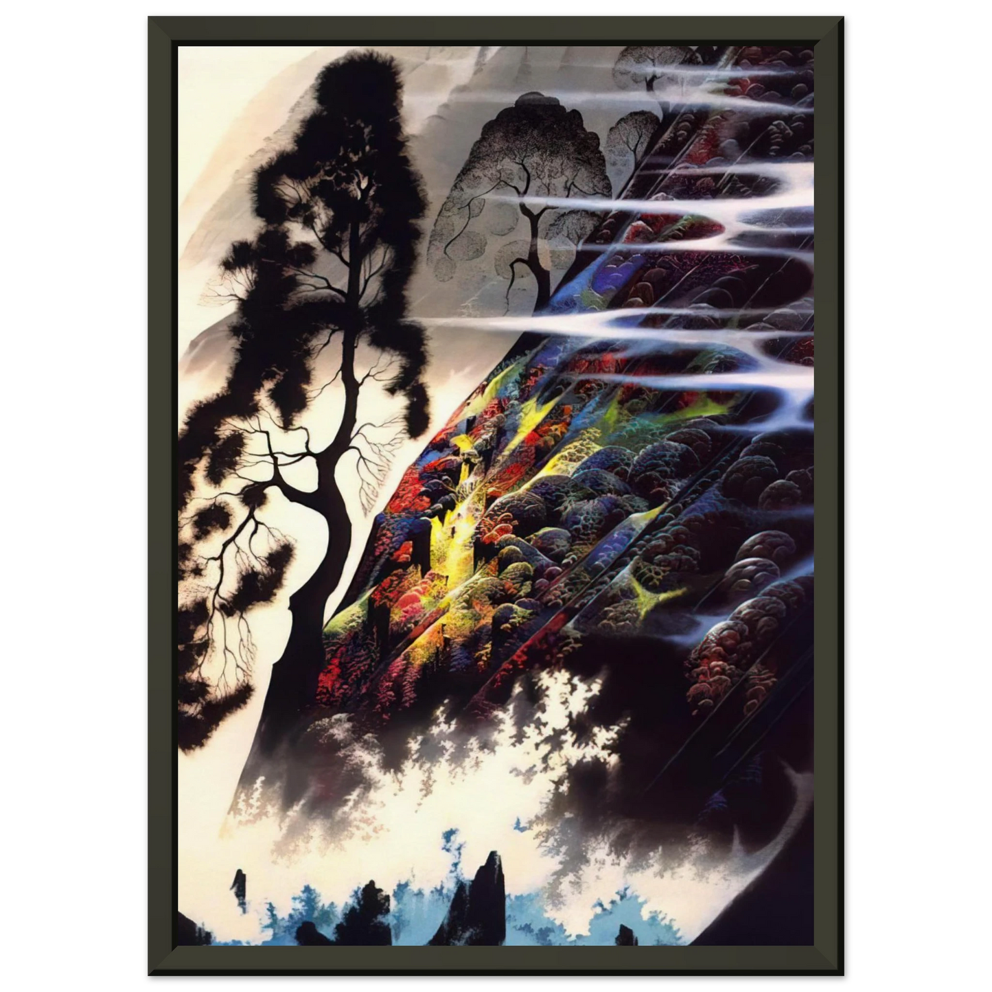 Eyvind Earle Radiant Splendor Framed Art Print - Aluminum Frame - 70x100 cm / 28x40 inches