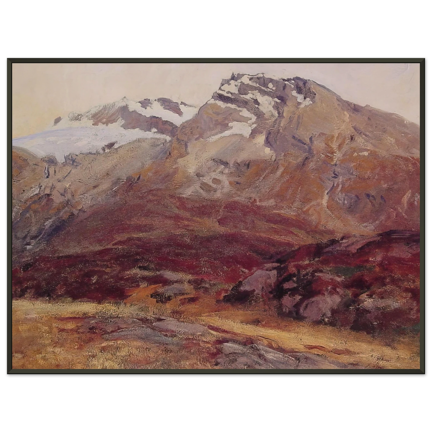 John Singer Sargent Coming Down from Mont Blanc Framed Art Print - Aluminum Frame - 70x100 cm / 28x40 inches