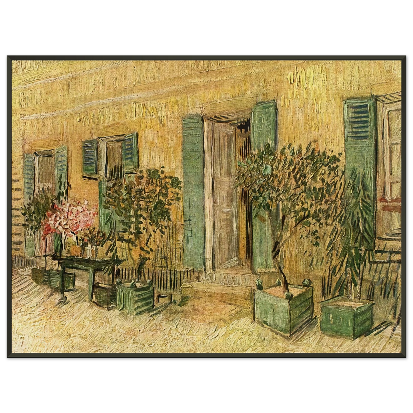 Vincent van Gogh  Exterior of a Restaurant at Asnieres Framed Art Print  - Aluminum Frame - 40x50 cm / 16x20 inches