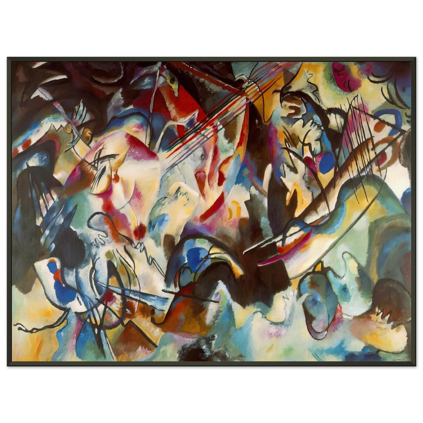 Wassily Kandinsky  COMPOSITION VI 1913 Framed Art Print  - Aluminum Frame - 70x100 cm / 28x40 inches