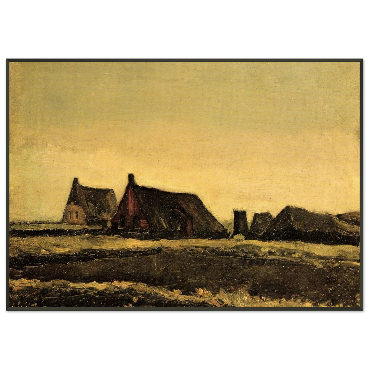 Vincent van Gogh  Cottages Framed Art Print  - Aluminum Frame - 21x29.7 cm / 8x12"