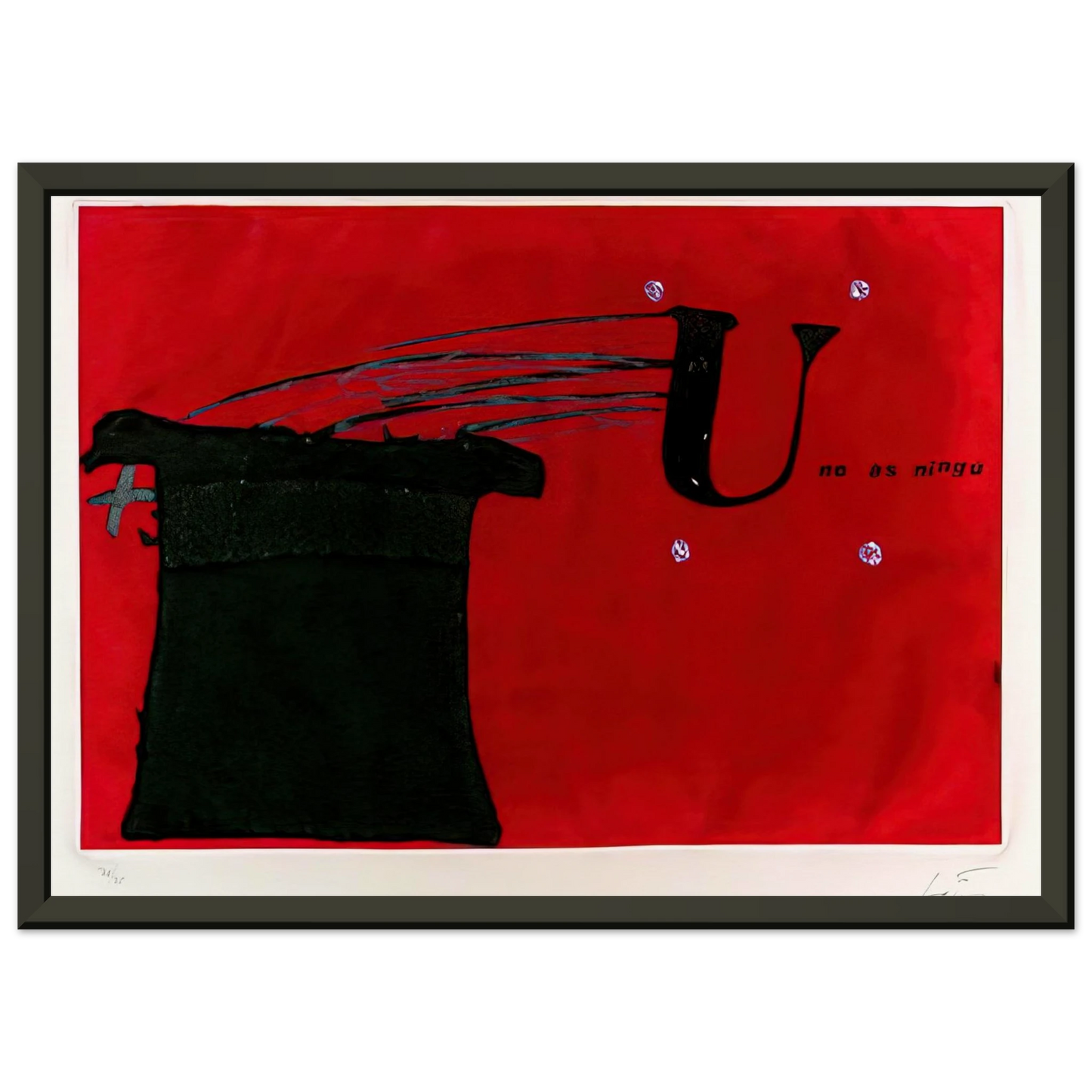 Antoni Tapies U NO S NING 1979 Framed Art Print - Aluminum Frame - 40x50 cm / 16x20 inches