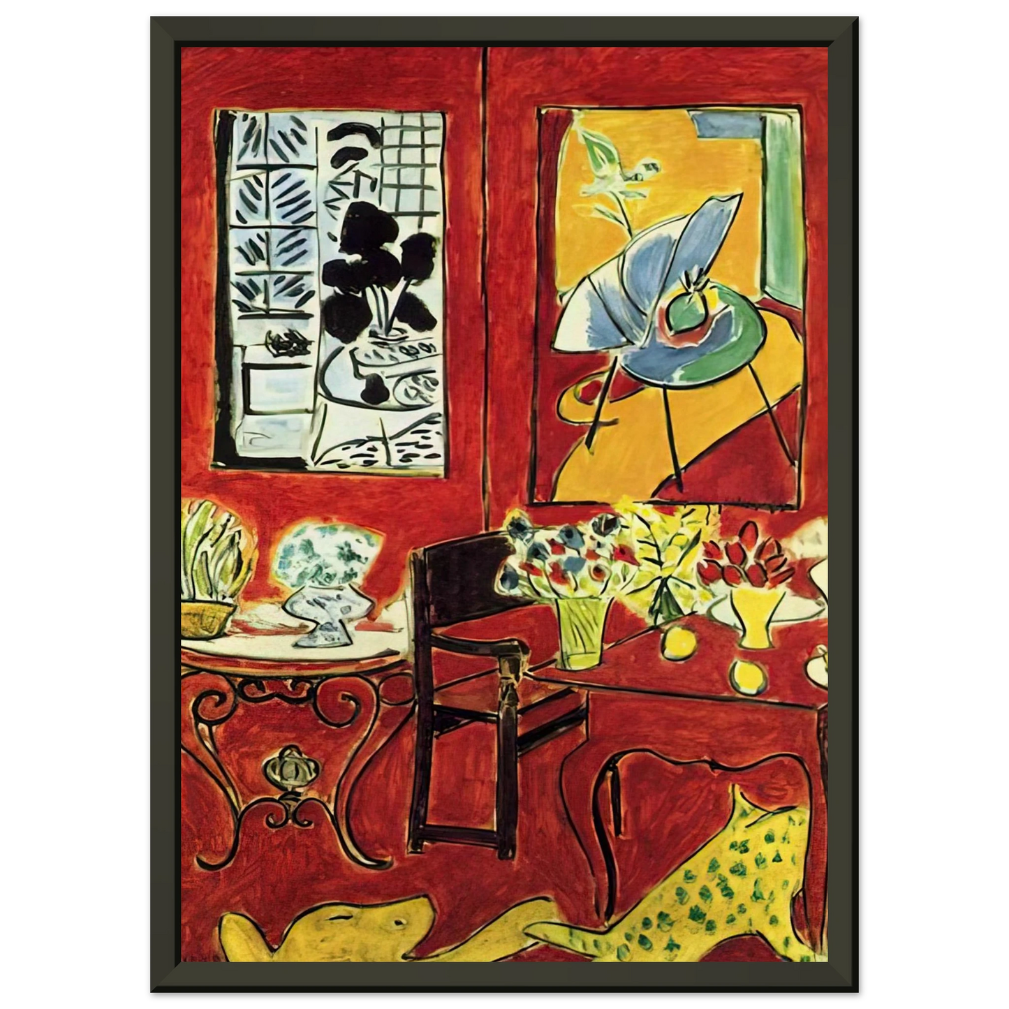 Henri Matisse LARGE RED INTERIOR 1948 Framed Art Print - Aluminum Frame - 40x50 cm / 16x20 inches