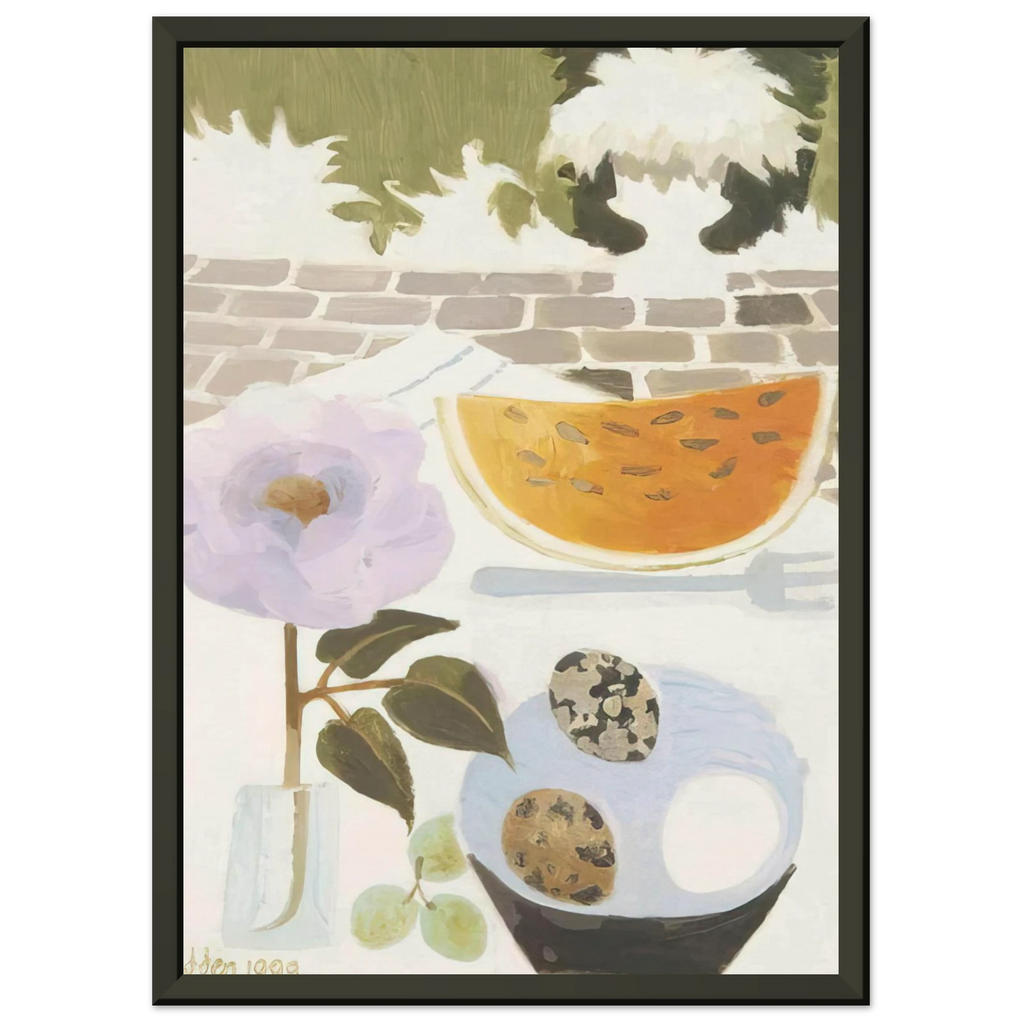 Mary Fedden A Slice of Melon 1990 Framed Art Print - Aluminum Frame - 60x80 cm / 24x32 inches