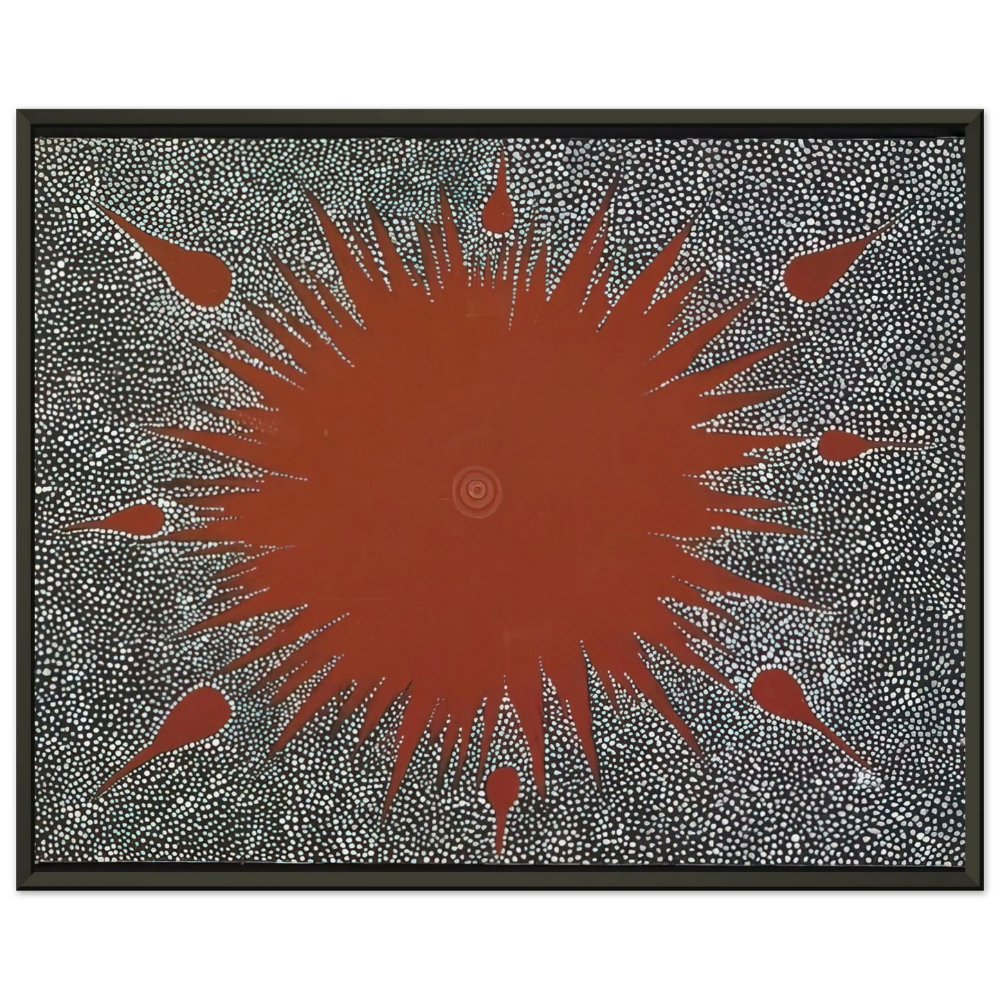 Clifford Possum Tjapaltjarri Dreaming Story at Warlugulong 1976 Framed Art Print - Aluminum Frame - 60x80 cm / 24x32 inches