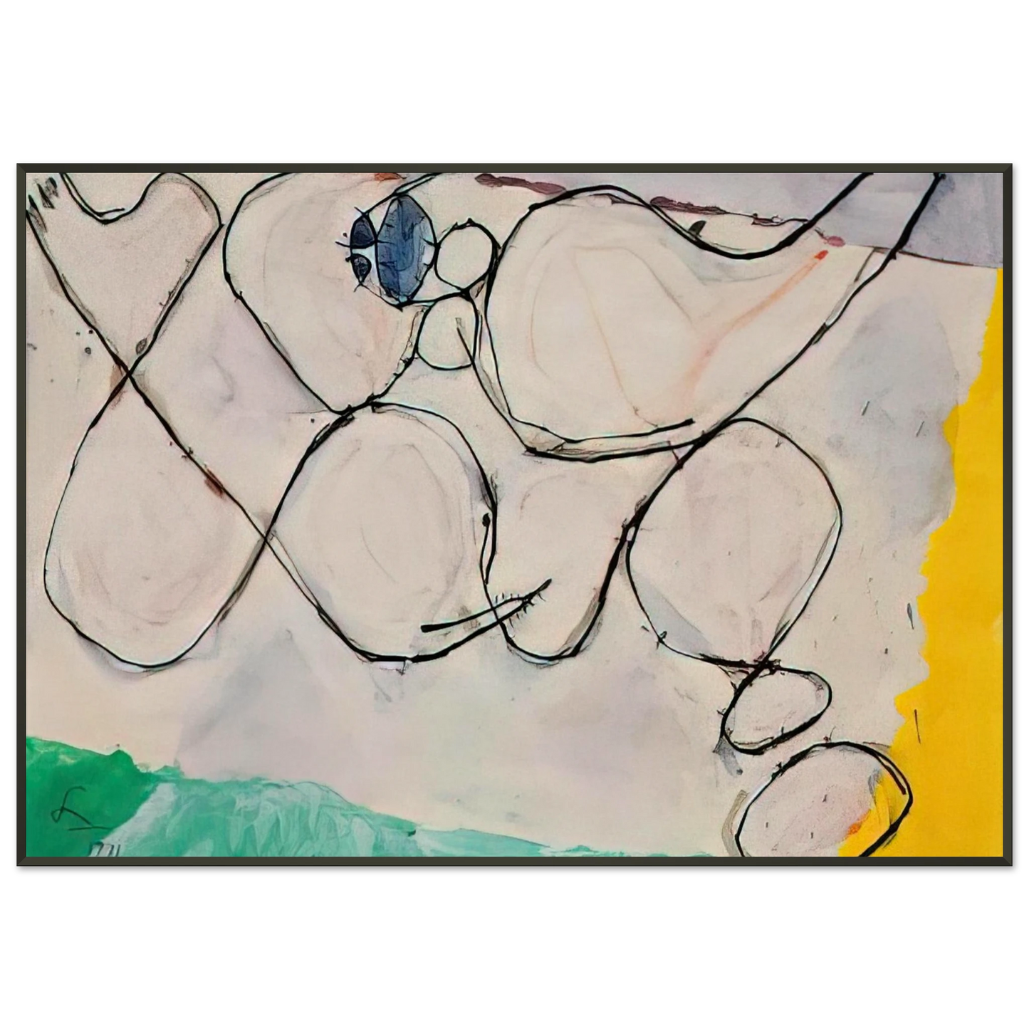 Frank Lobdell Untitled 1971 Framed Art Print - Aluminum Frame - 21x29.7 cm / 8x12"