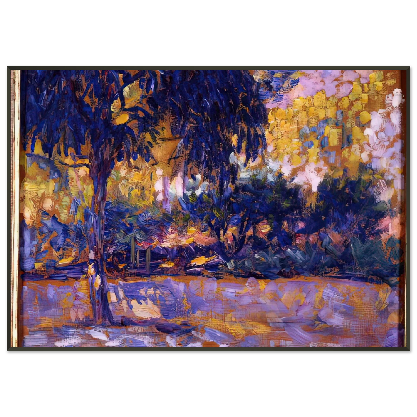 Henri Matisse LANDSCAPE WITH EUCALYPTUS TREES AND RIVER TREES IN FRONT OF A RIVER 1908 Framed Art Print - Aluminum Frame - 21x29.7 cm / 8x12"