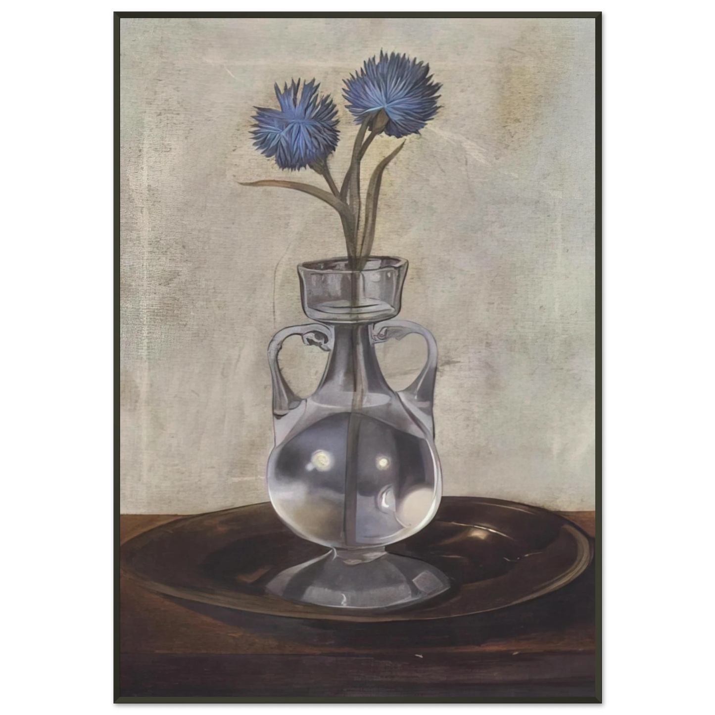 Salvador Dali THE VASE OF CORNFLOWERS Framed Art Print - Aluminum Frame - 21x29.7 cm / 8x12"