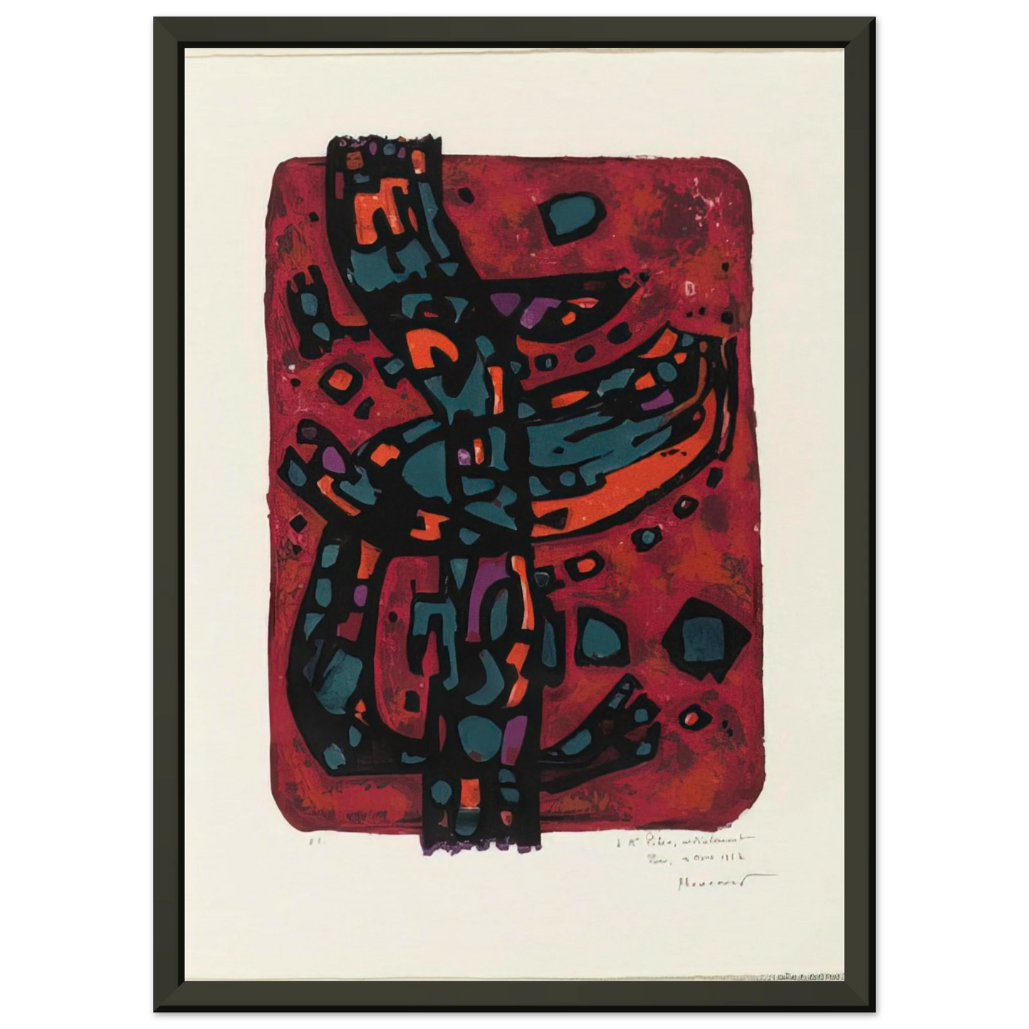 Alfred Manessier Living Flame 1954 Framed Art Print - Aluminum Frame - 40x50 cm / 16x20 inches