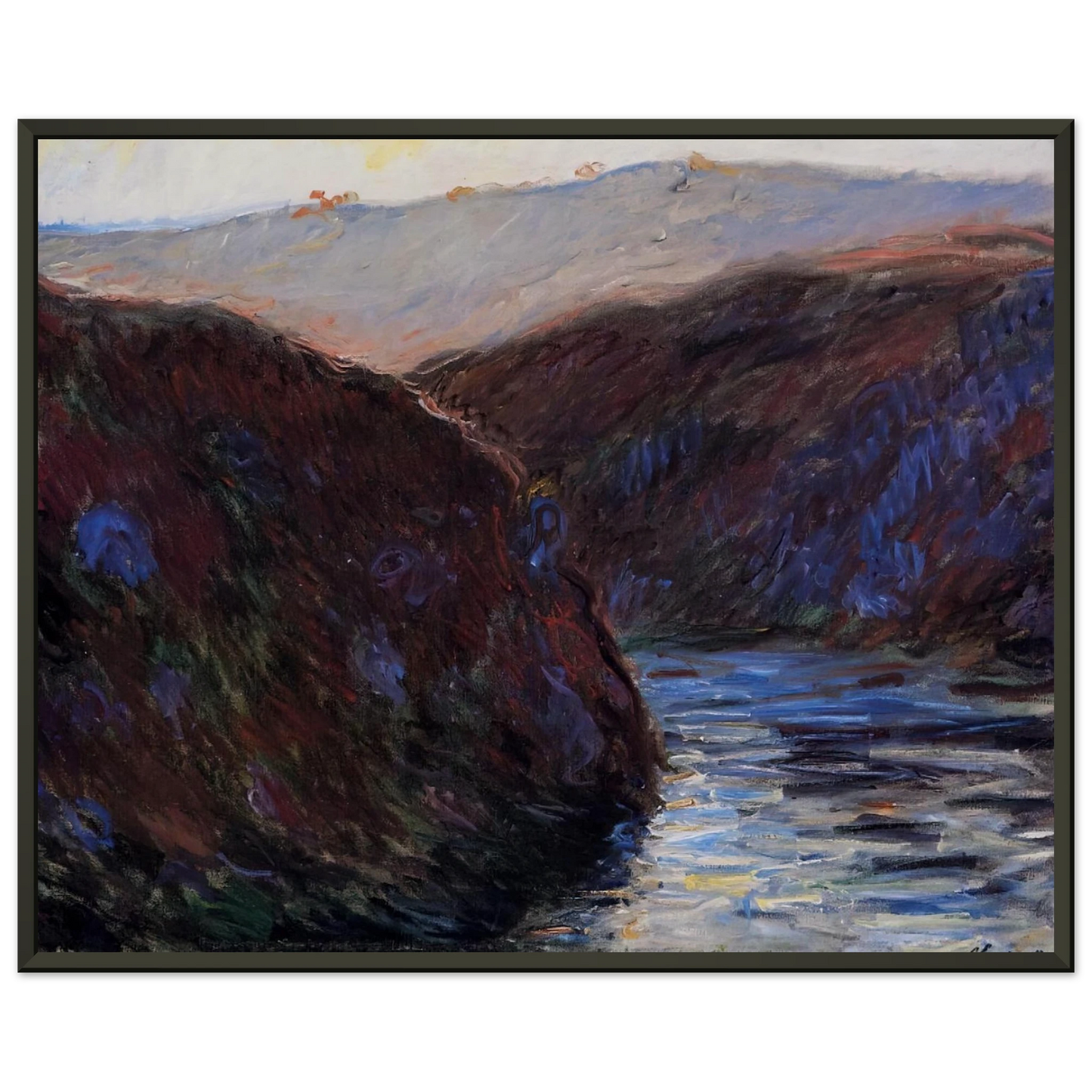 claude monet  The Creuse Valley Evening Effect Framed Art Print  - Aluminum Frame - 40x50 cm / 16x20 inches