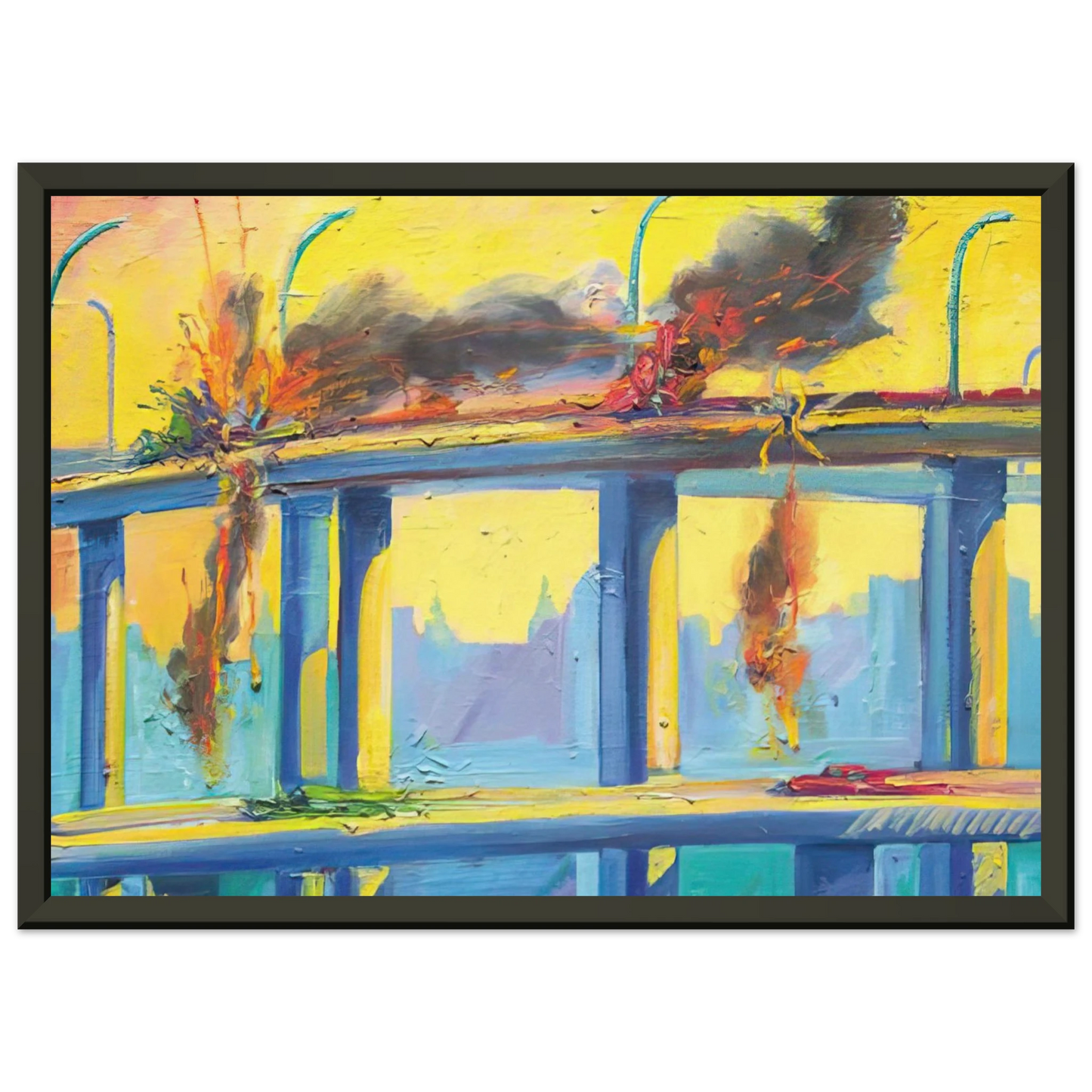 Carlos Almaraz Sunset Crash 1982 Framed Art Print - Aluminum Frame - 40x50 cm / 16x20 inches