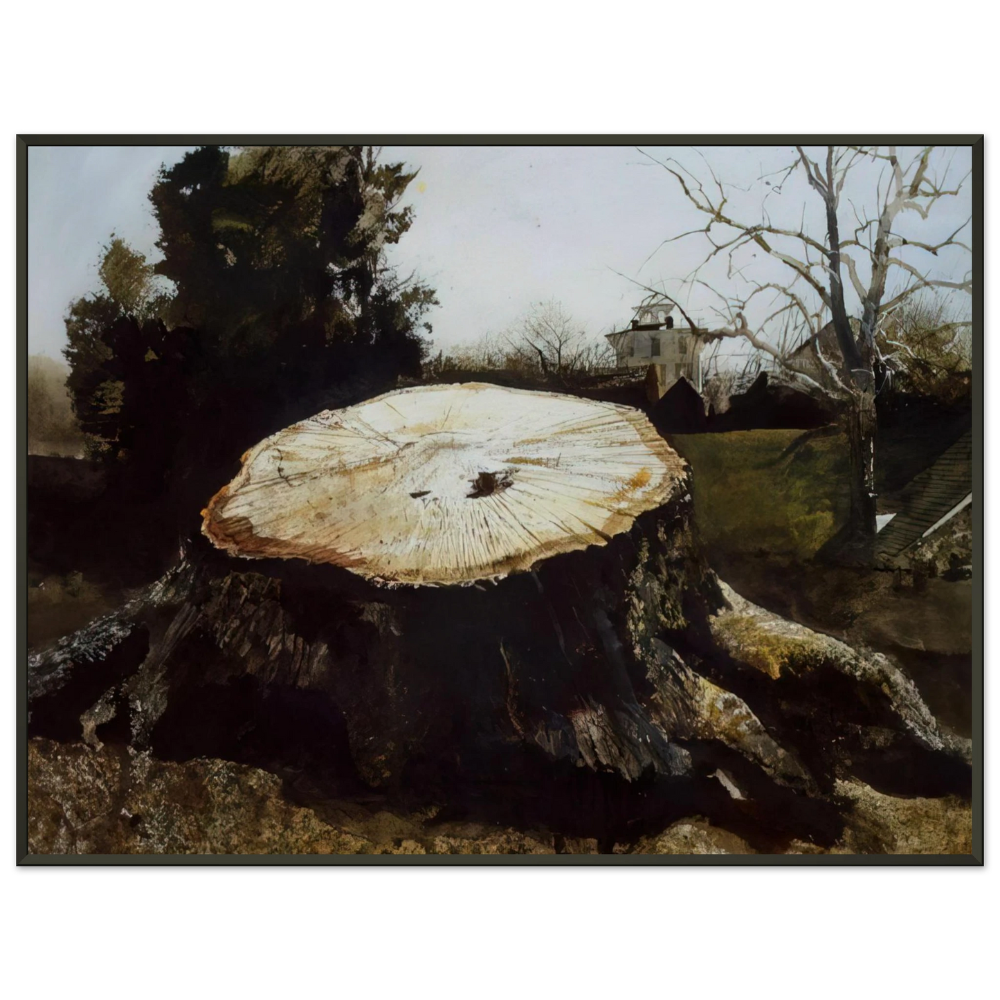 Andrew Wyeth THE BIG OAK Framed Art Print - Aluminum Frame - 60x80 cm / 24x32 inches