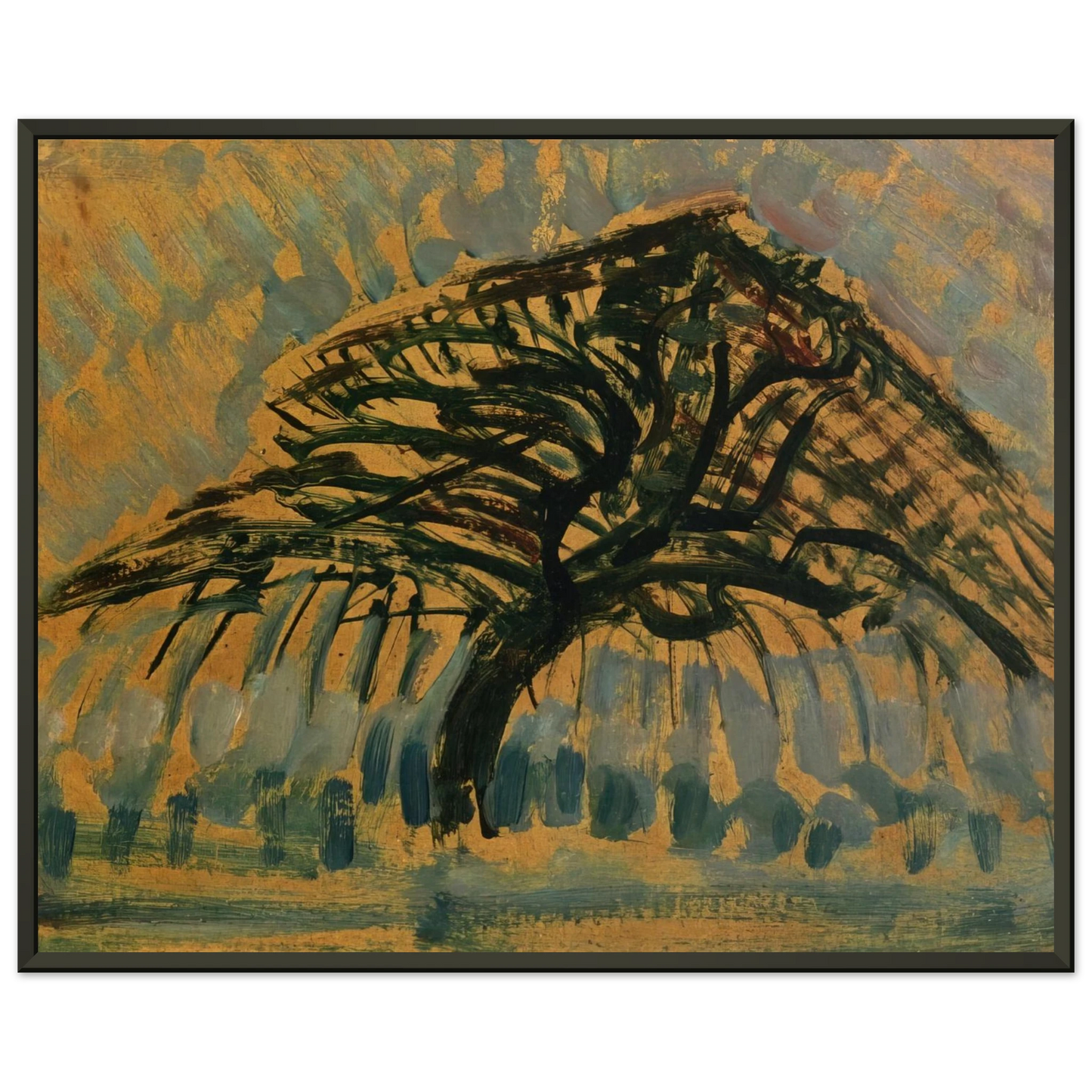 Piet Mondrian Study for Blue Apple Tree Series Framed Art Print - Aluminum Frame - 60x80 cm / 24x32 inches