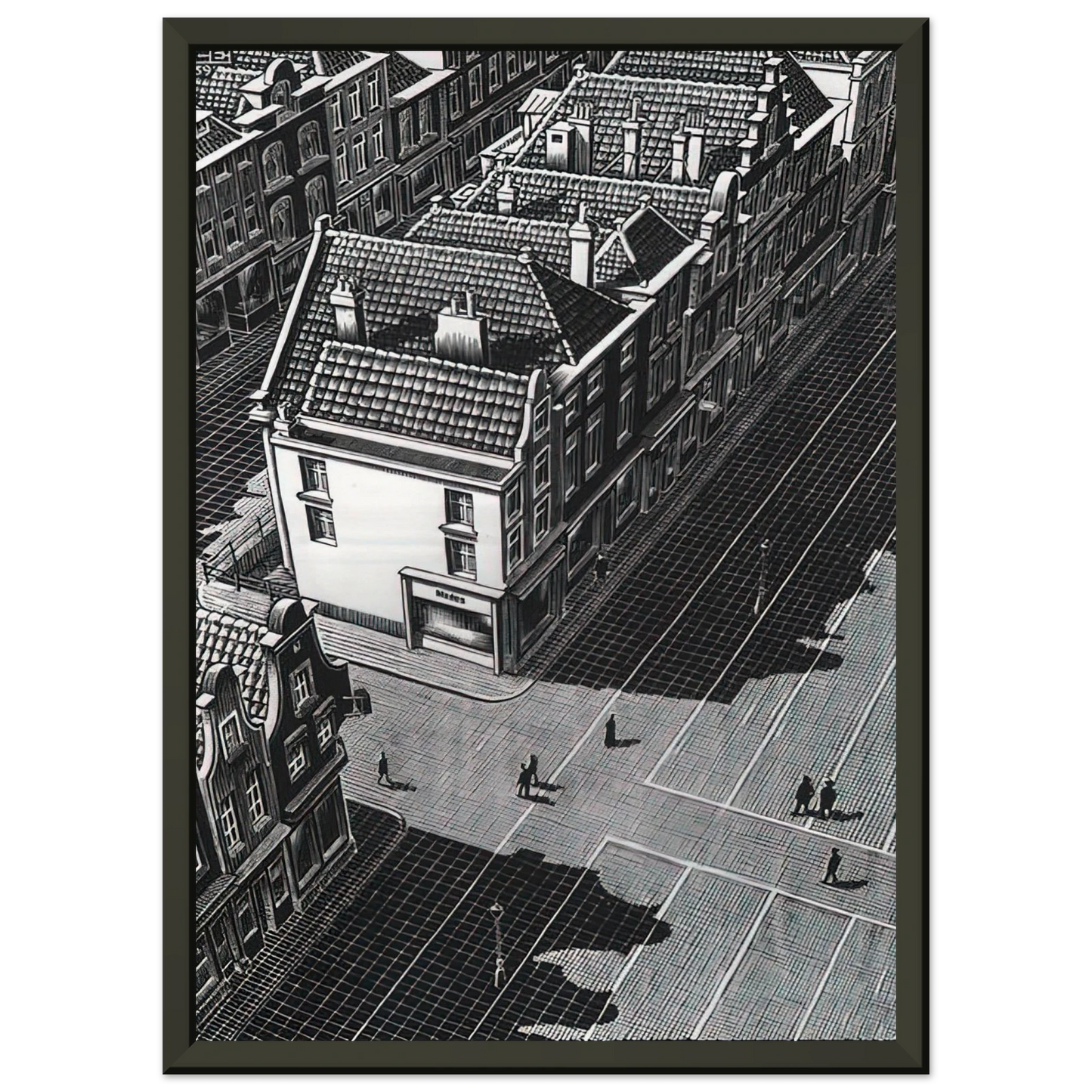 MC Escher  DELFT Framed Art Print  - Aluminum Frame - 40x50 cm / 16x20 inches