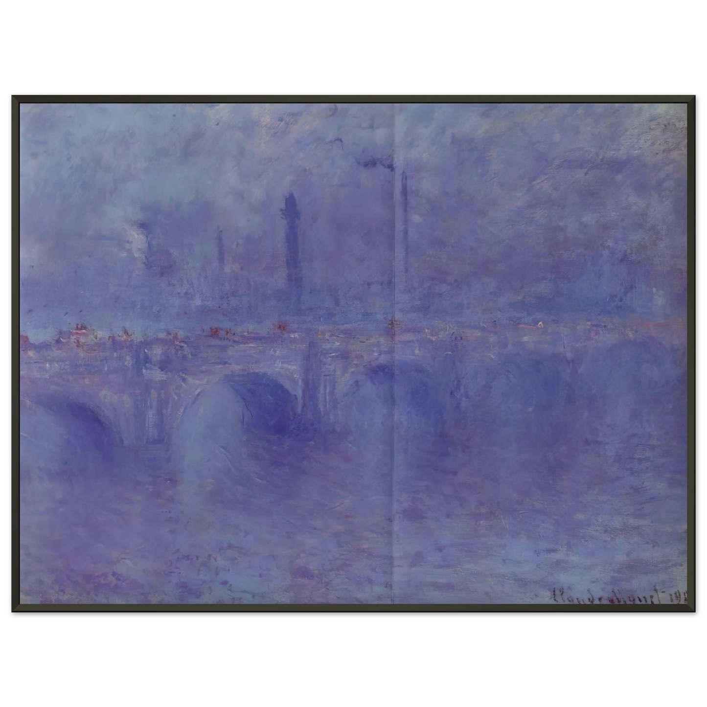 claude monet Waterloo Bridge Effect of Fog Framed Art Print - Aluminum Frame - 70x100 cm / 28x40 inches