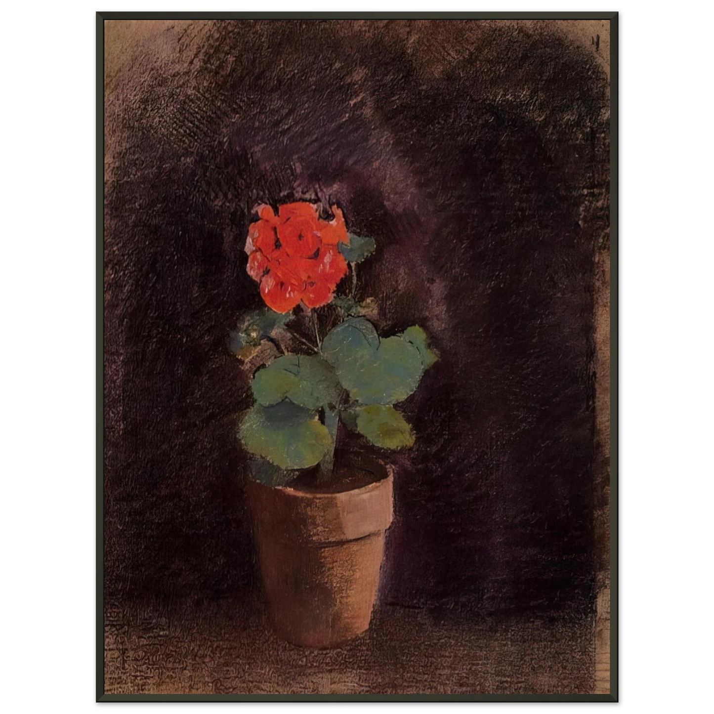 Odilon Redon GERANIUM Framed Art Print - Aluminum Frame - 70x100 cm / 28x40 inches