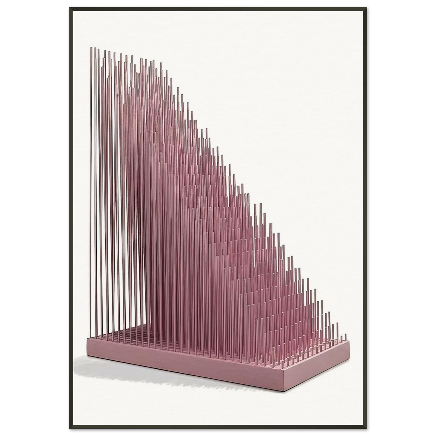 Jesus Rafael Soto PROGRESION ROSA Framed Art Print - Aluminum Frame - 21x29.7 cm / 8x12"
