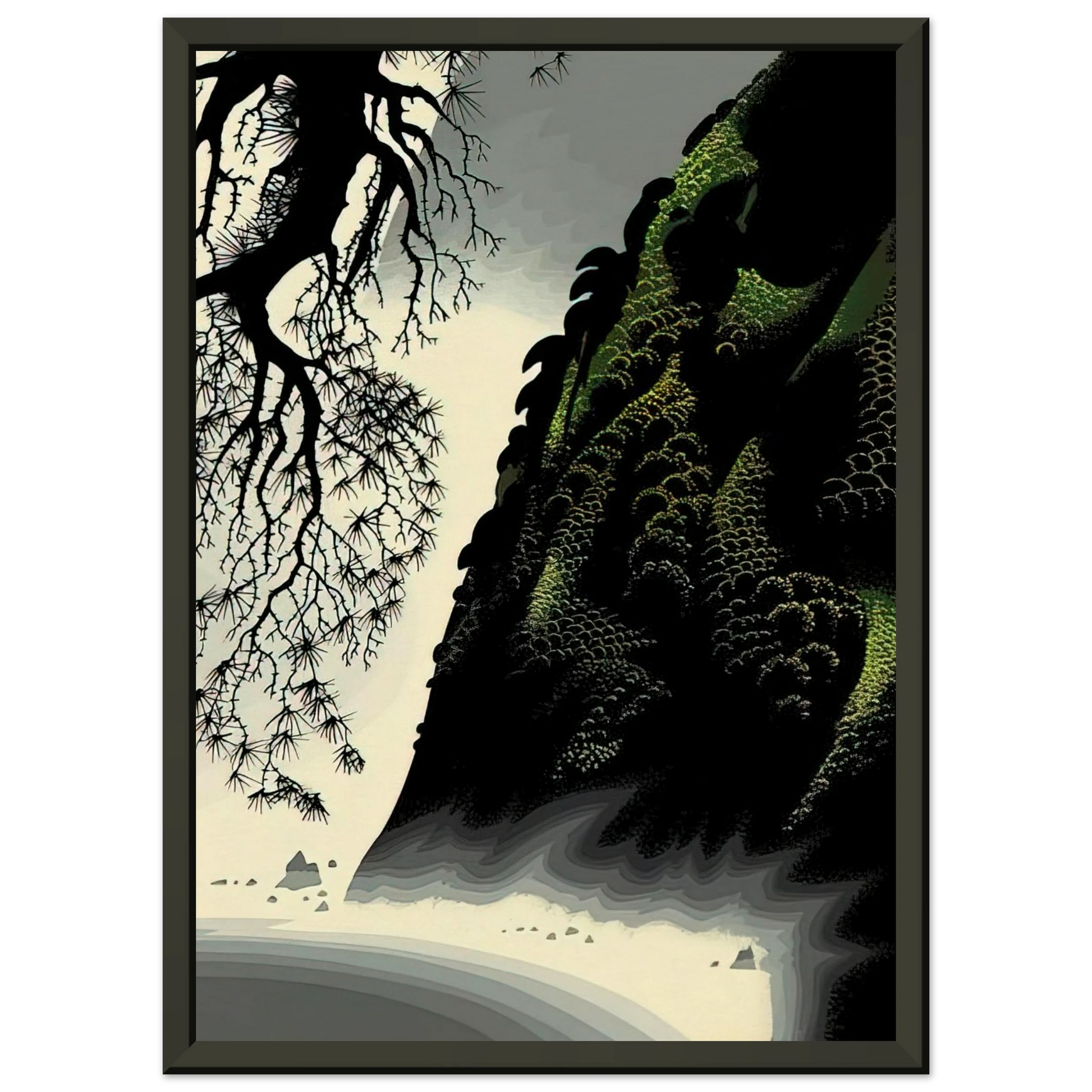 Eyvind Earle  Little Big Sur Framed Art Print  - Aluminum Frame - 40x50 cm / 16x20 inches