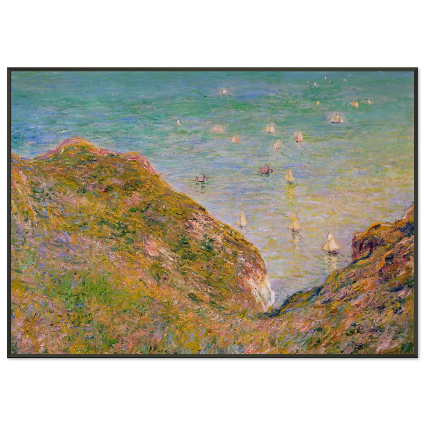 claude monet View from the Cliff at Pourville Bright Weather Framed Art Print - Aluminum Frame - 21x29.7 cm / 8x12"
