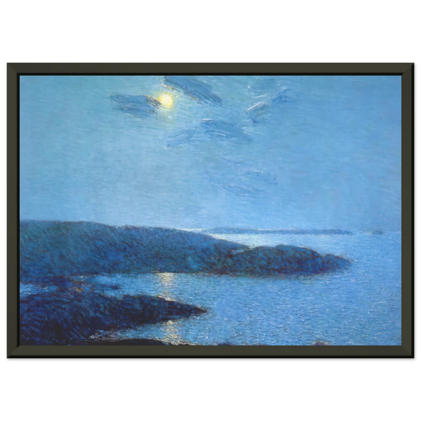 Childe Hassam Moonlight Framed Art Print - Aluminum Frame - 70x100 cm / 28x40 inches