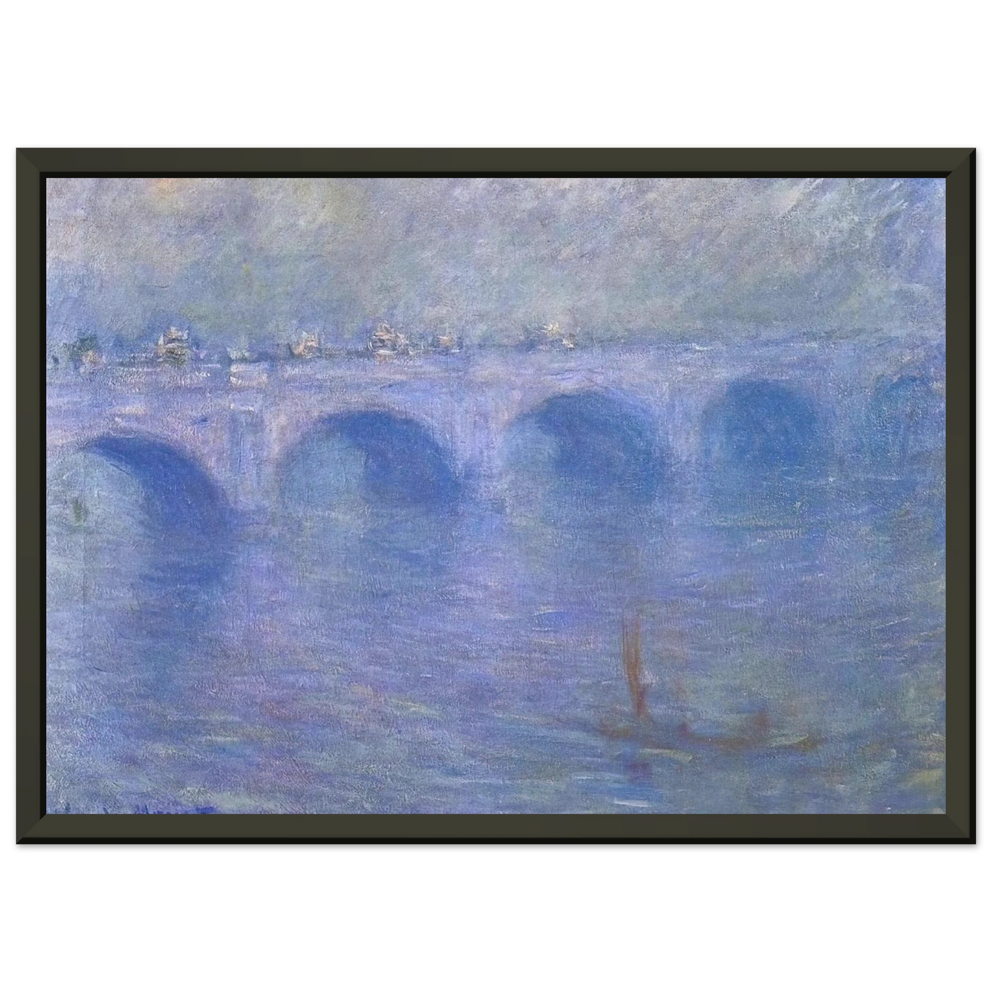 claude monet Waterloo Bridge in the Fog Framed Art Print - Aluminum Frame - 40x50 cm / 16x20 inches