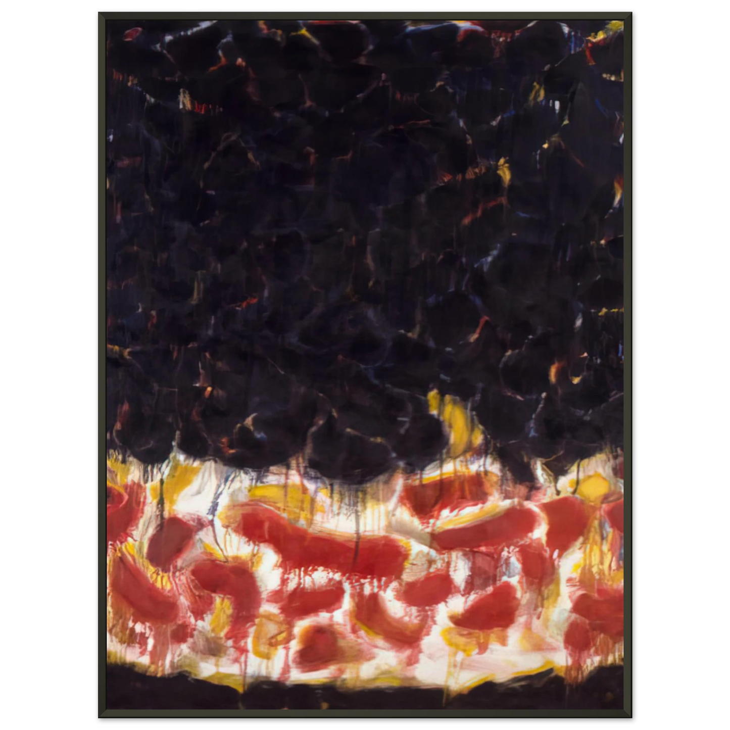 Sam Francis Red and Black Framed Art Print - Aluminum Frame - 60x80 cm / 24x32 inches