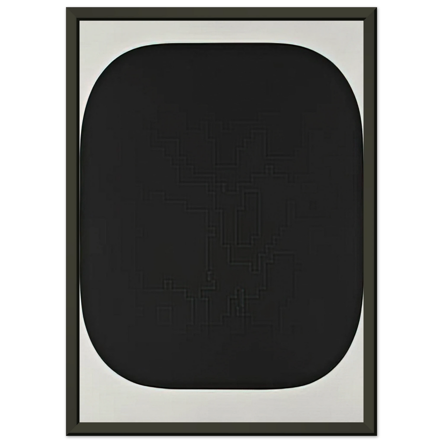 Ellsworth Kelly Black Variation IV from Second Curve series Framed Art Print - Aluminum Frame - 60x80 cm / 24x32 inches