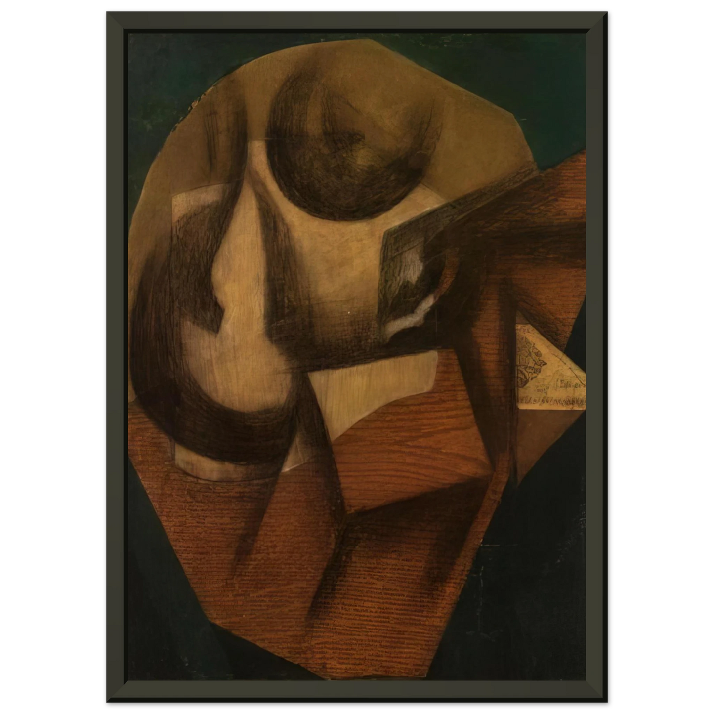 Juan Gris THE GLASS 1914 Framed Art Print - Aluminum Frame - 40x50 cm / 16x20 inches
