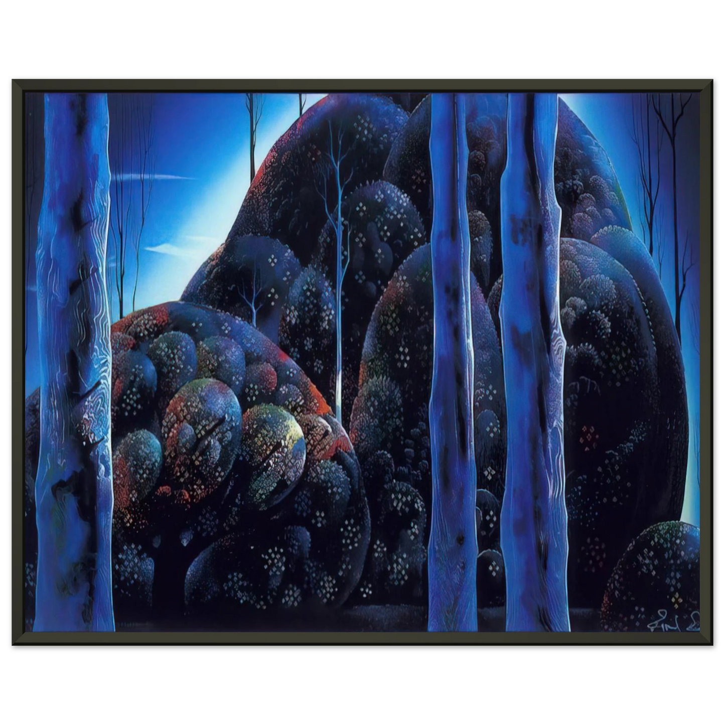 Eyvind Earle Moonlit Eucalyptus Framed Art Print - Aluminum Frame - 60x80 cm / 24x32 inches