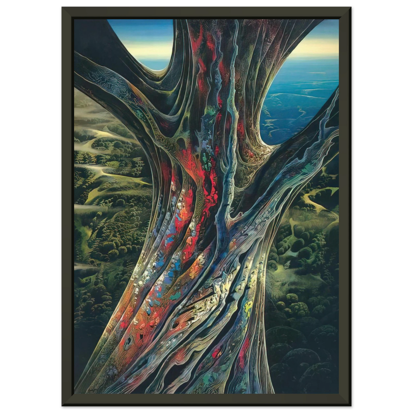 Eyvind Earle The Great Jewel Tree Framed Art Print - Aluminum Frame - 40x50 cm / 16x20 inches