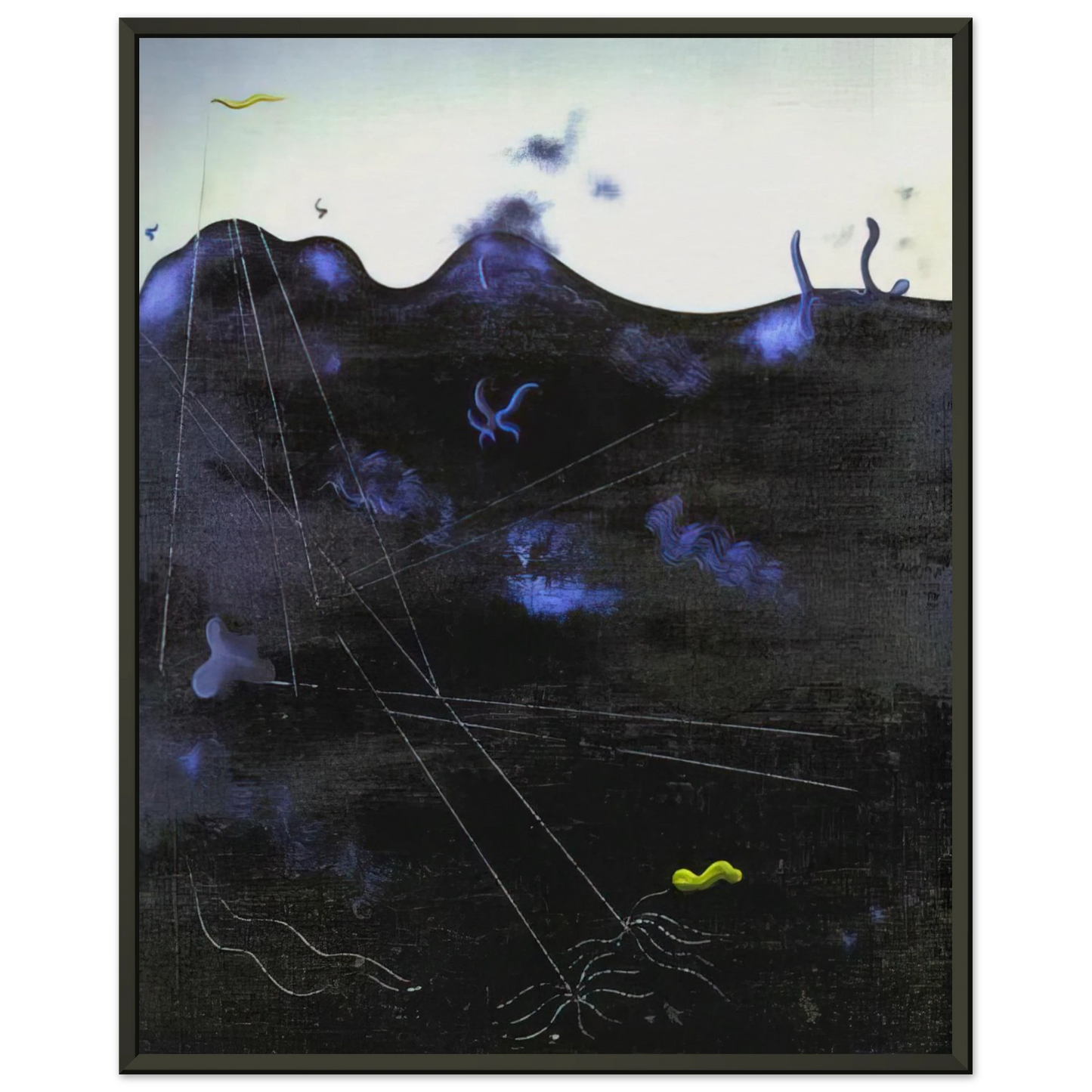 Yves Tanguy Blue Bed Framed Art Print - Aluminum Frame - 60x80 cm / 24x32 inches