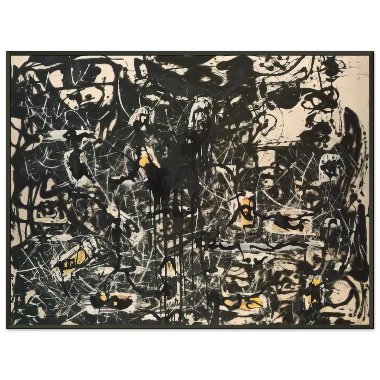 Jackson Pollock YELLOW ISLANDS Framed Art Print - Aluminum Frame - 60x80 cm / 24x32 inches