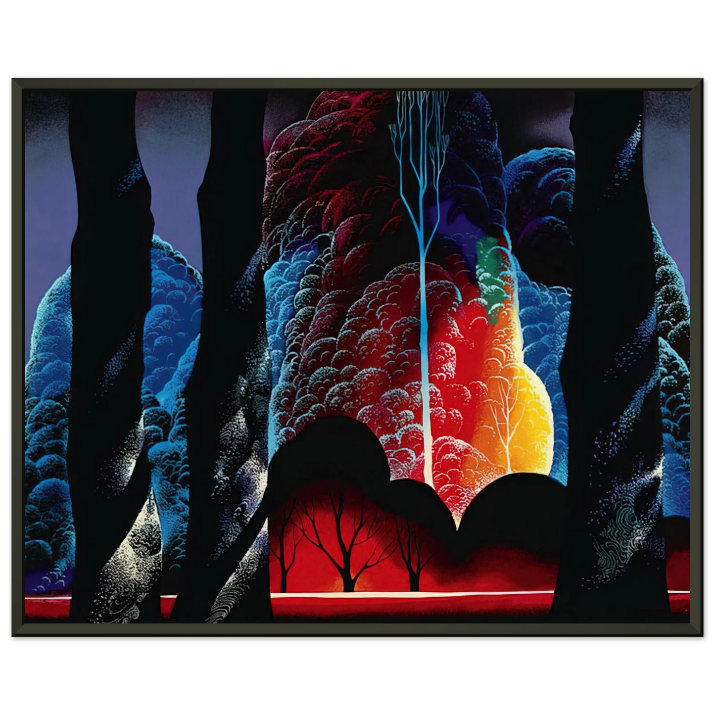 Eyvind Earle  Forest Symphony Framed Art Print  - Aluminum Frame - 70x100 cm / 28x40 inches