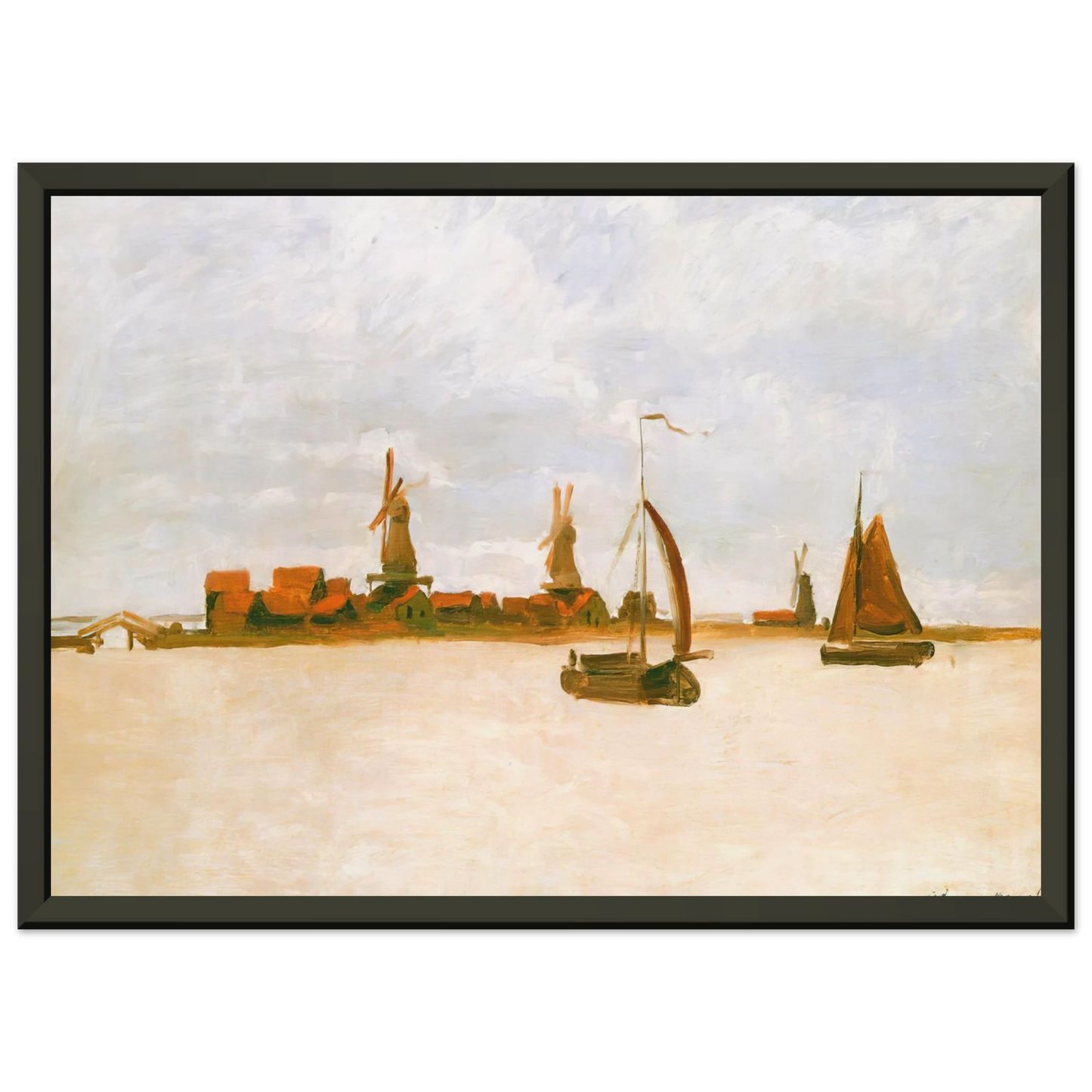 claude monet The Voorzaan Framed Art Print - Aluminum Frame - 60x80 cm / 24x32 inches