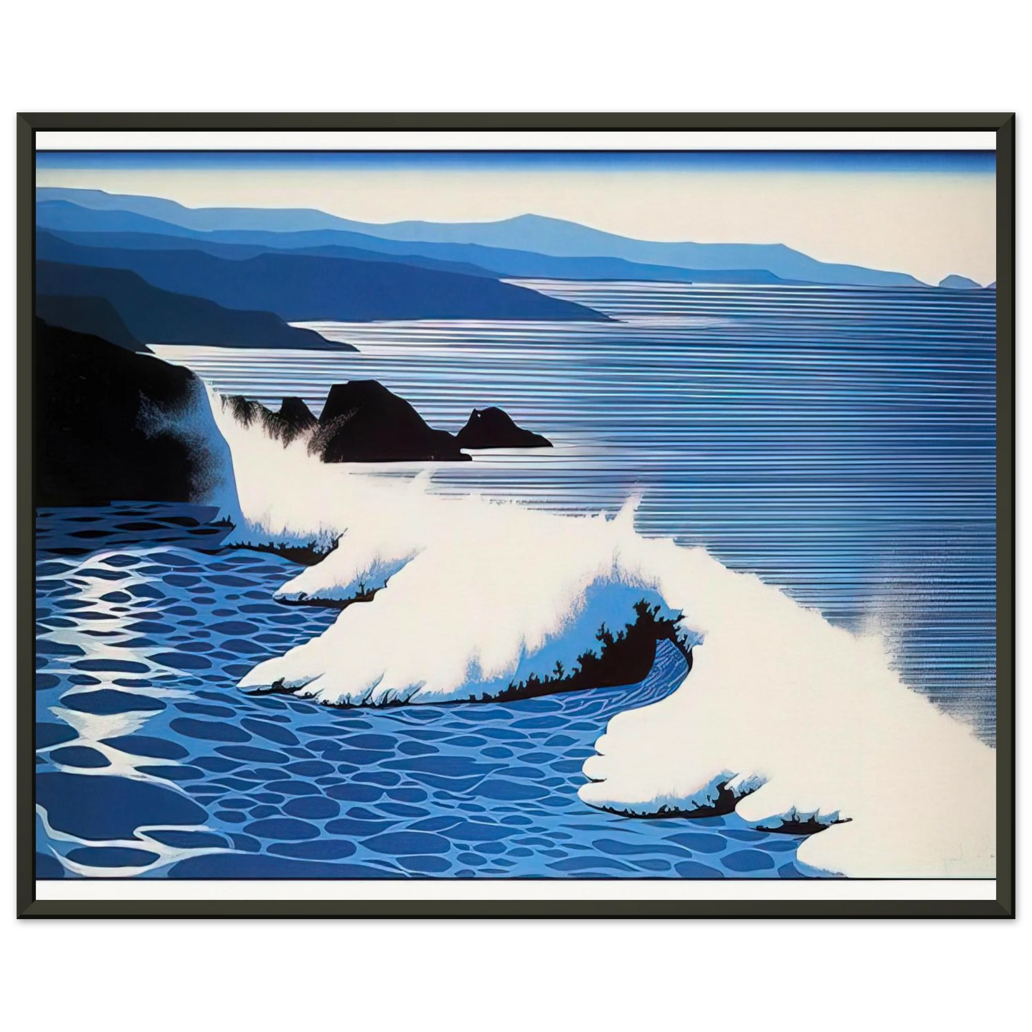 Eyvind Earle The Wave Framed Art Print - Aluminum Frame - 70x100 cm / 28x40 inches