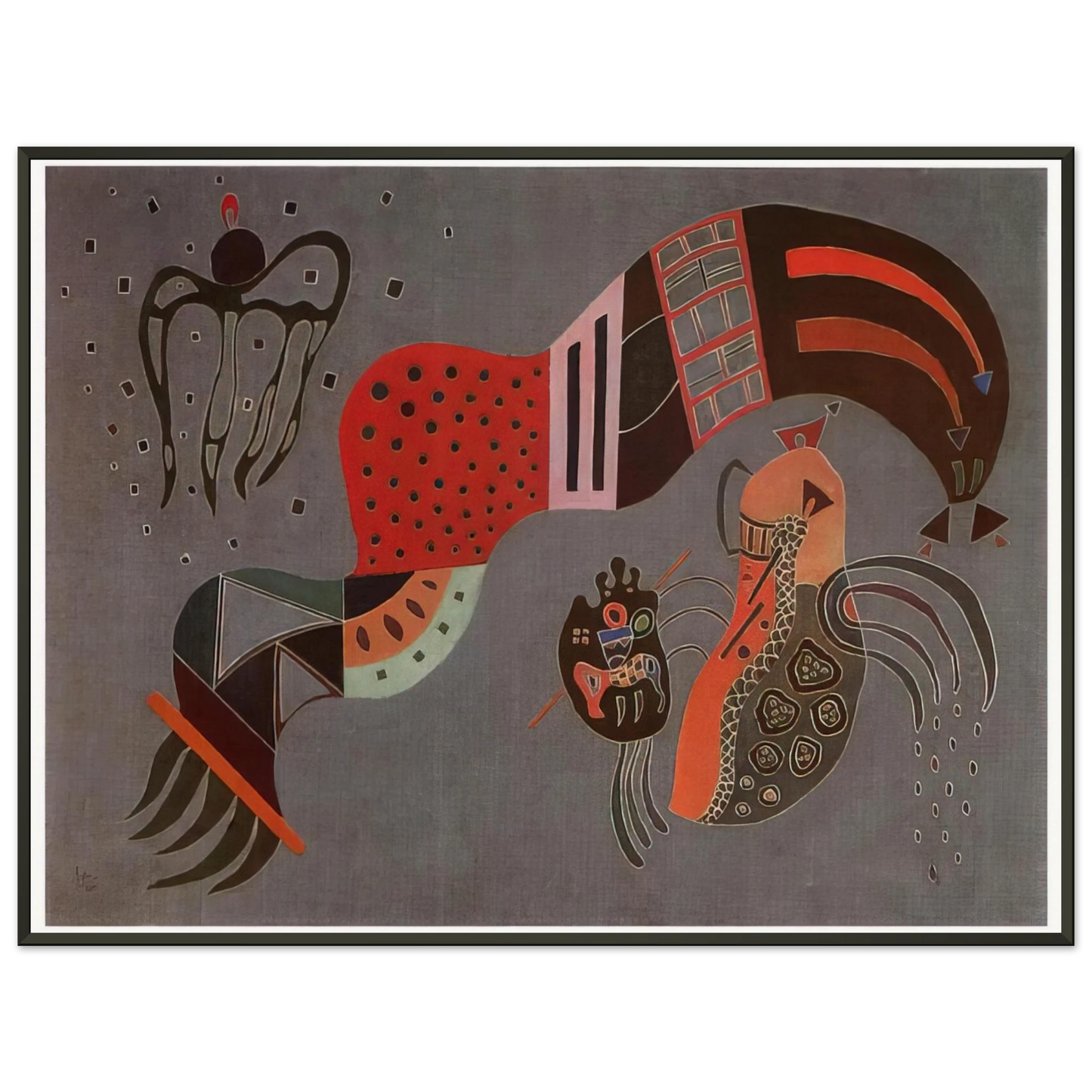 Wassily Kandinsky TEMPERED ELAN 1944 Framed Art Print - Aluminum Frame - 40x50 cm / 16x20 inches