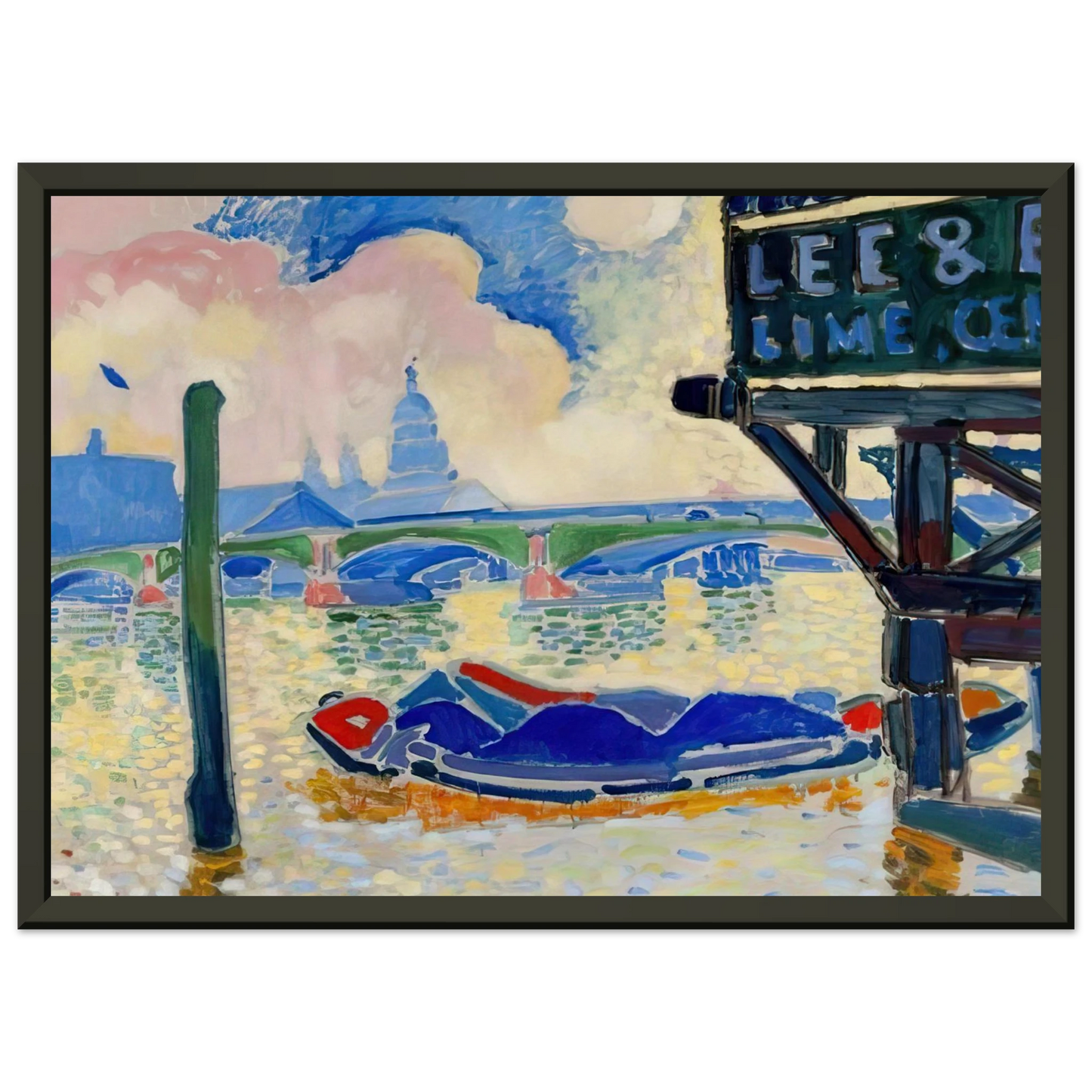 Andre Derain BARGES ON THE THAMES 1906 0 Framed Art Print - Aluminum Frame - 70x100 cm / 28x40 inches