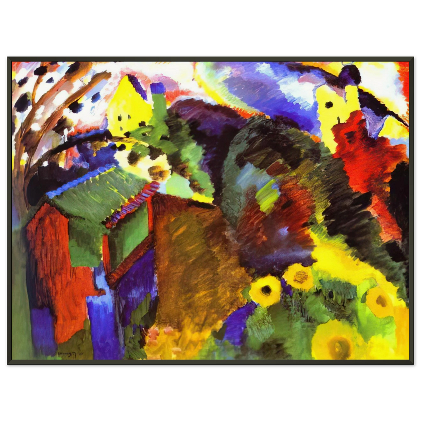 Wassily Kandinsky  MURNAU GARDEN 1910 Framed Art Print  - Aluminum Frame - 60x80 cm / 24x32 inches