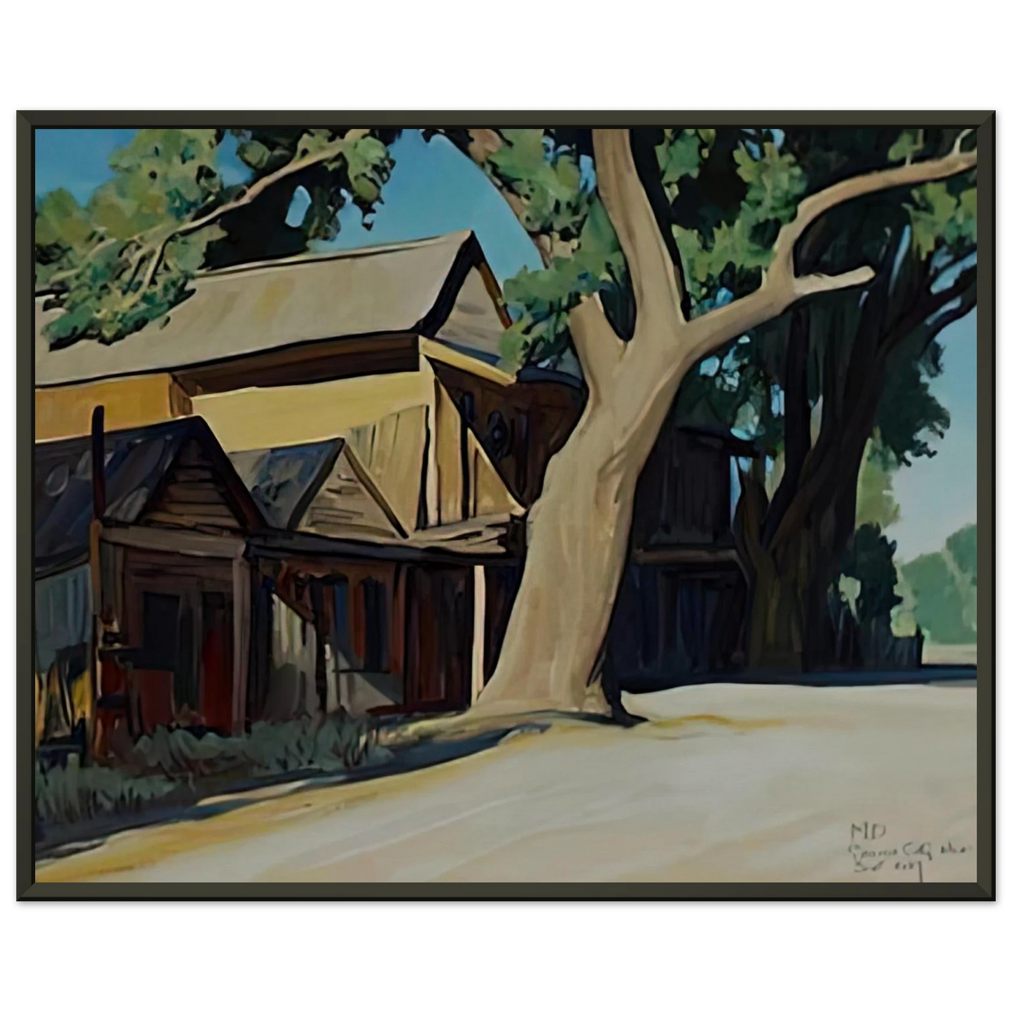 Maynard Dixon OLD CHINATOWN CARSON CITY NEVADA 1937 Framed Art Print - Aluminum Frame - 60x80 cm / 24x32 inches