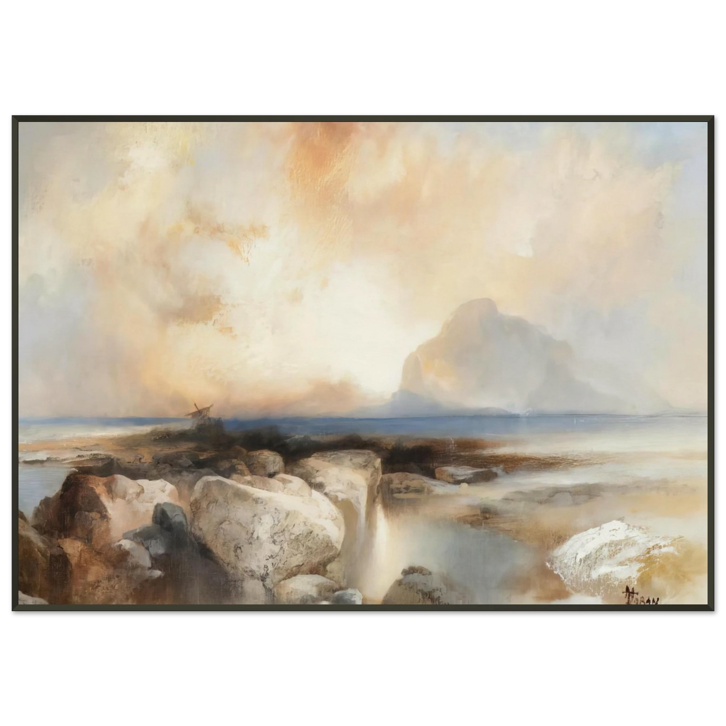 Thomas Moran Seascape Framed Art Print - Aluminum Frame - 21x29.7 cm / 8x12"