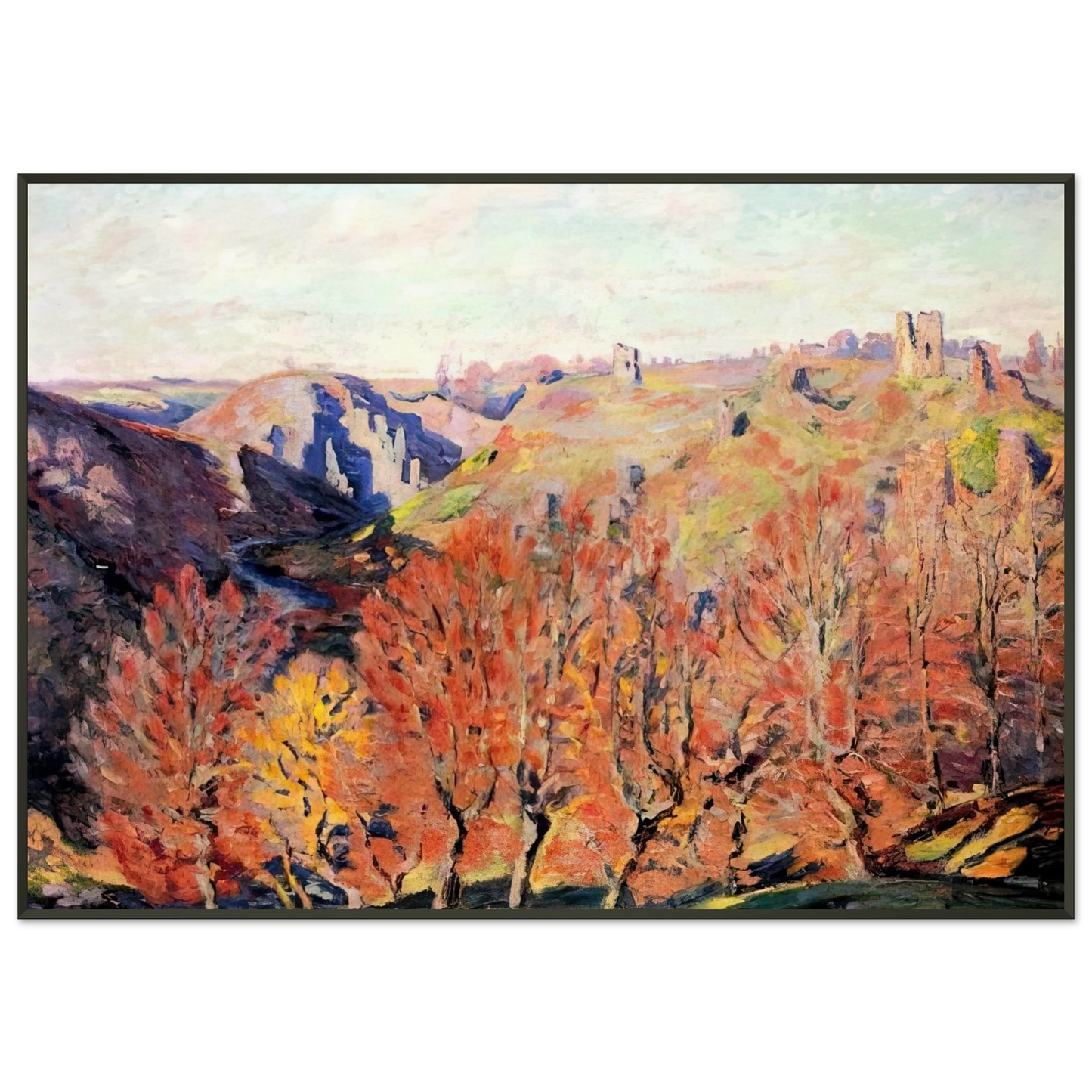 Armand Guillaumin Les Ruines a Crozant 1897 Framed Art Print - Aluminum Frame - 21x29.7 cm / 8x12"