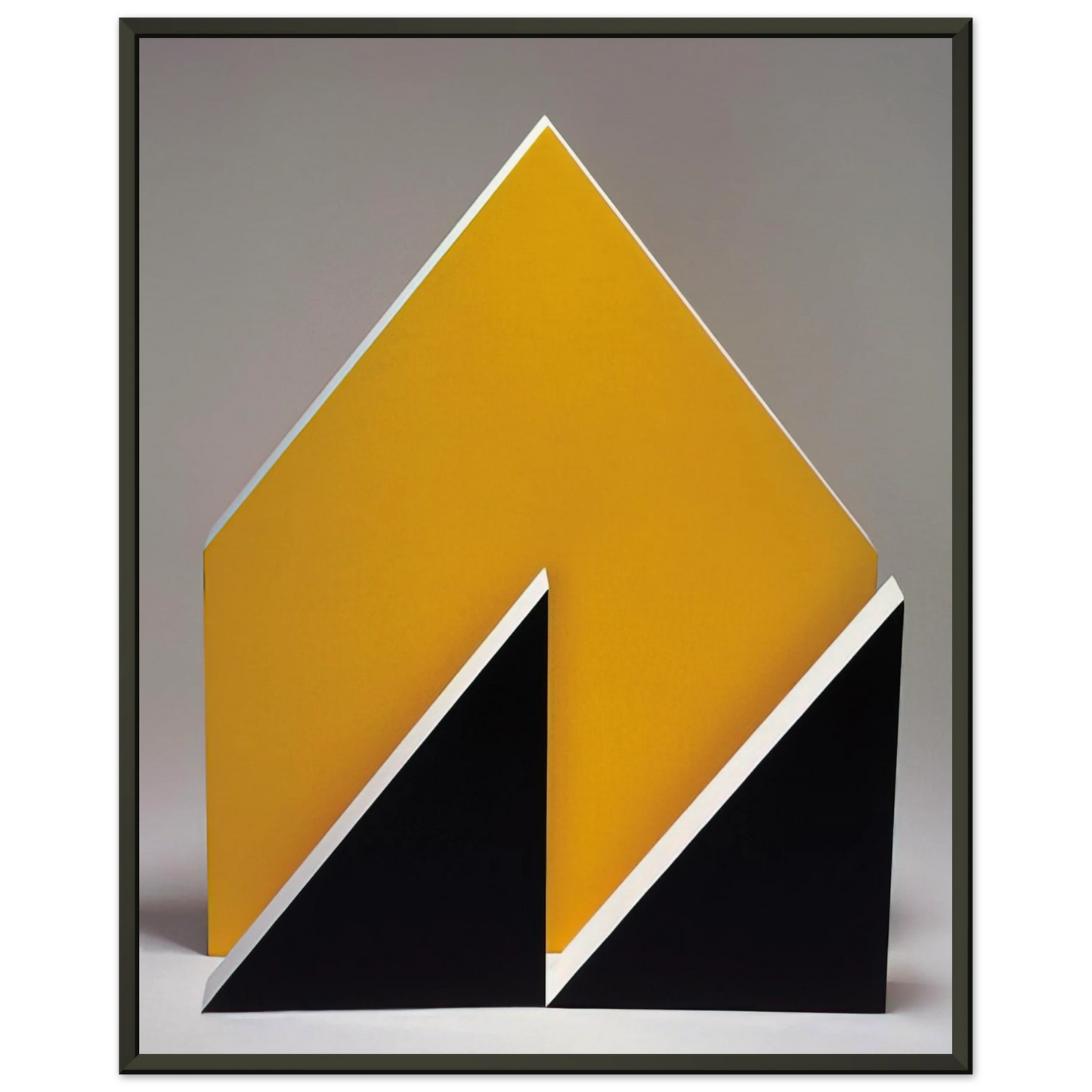Lygia Pape Sculpture Black and Yellow 1965 Framed Art Print - Aluminum Frame - 60x80 cm / 24x32 inches