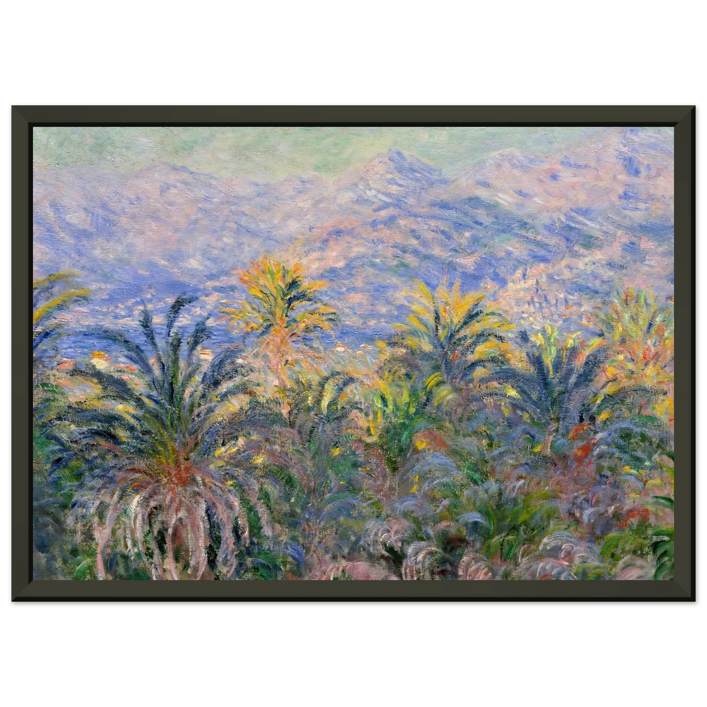 claude monet  Palm Trees at Bordighera Framed Art Print  - Aluminum Frame - 40x50 cm / 16x20 inches