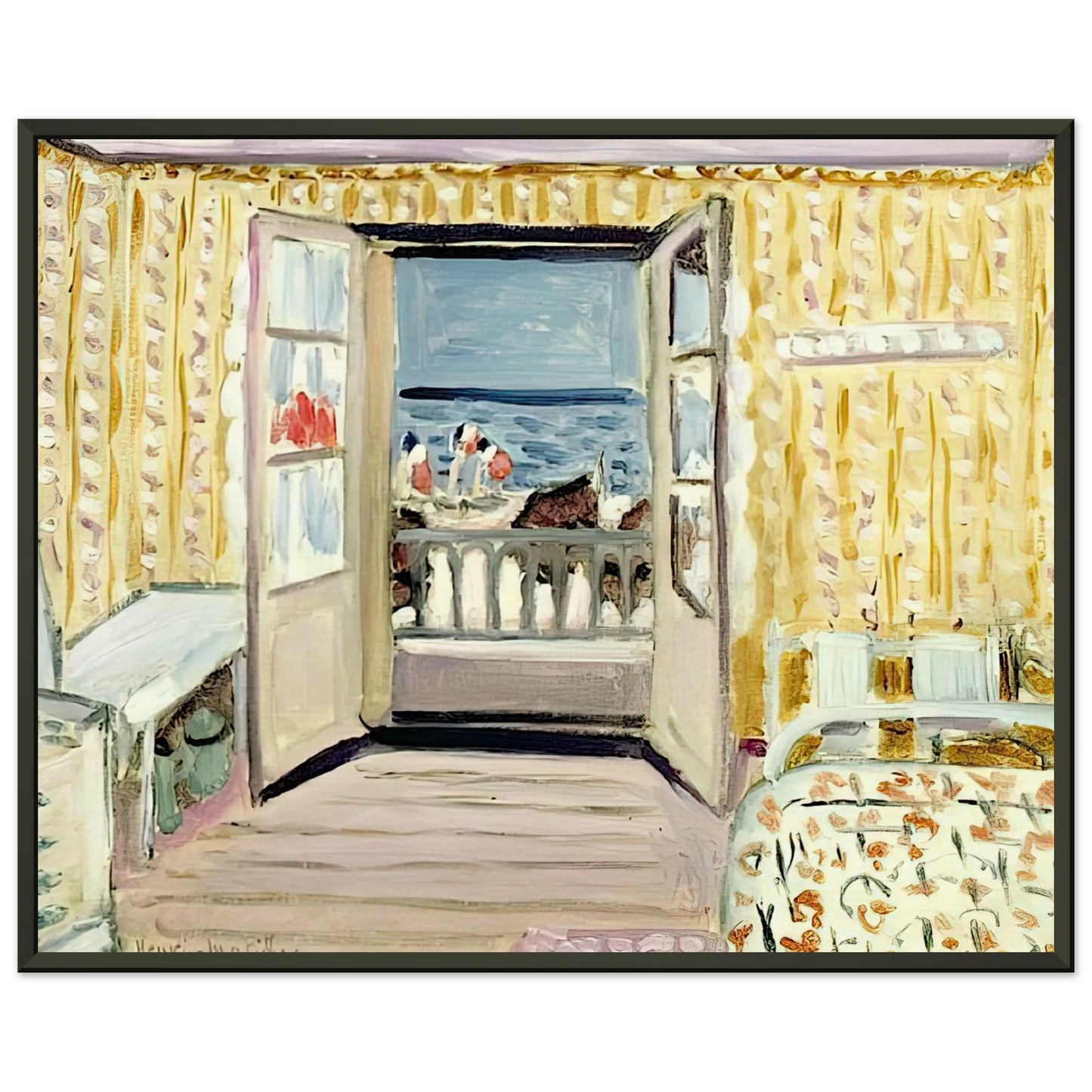 Henri Matisse INTERIOR JULY 14TH ETRETAT 1920 Framed Art Print - Aluminum Frame - 40x50 cm / 16x20 inches