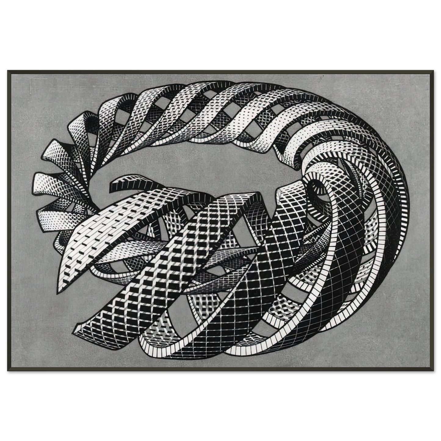 MC Escher  SPIRALS Framed Art Print  - Aluminum Frame - 21x29.7 cm / 8x12"