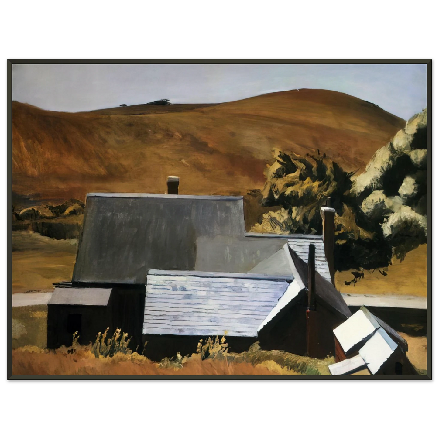 Edward Hopper Burly Cobb s House South Truro Framed Art Print - Aluminum Frame - 40x50 cm / 16x20 inches