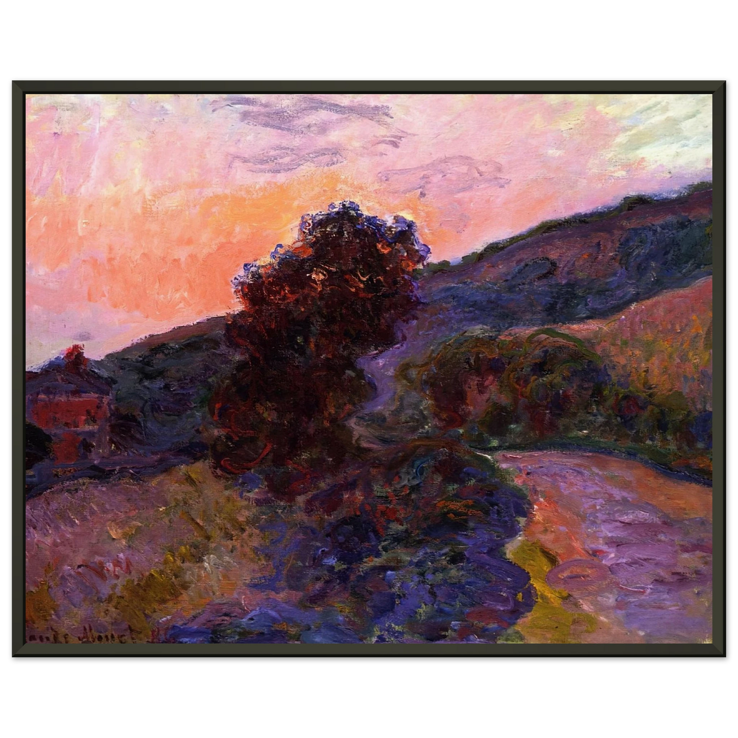 claude monet  Sunset at Giverny Framed Art Print  - Aluminum Frame - 60x80 cm / 24x32 inches