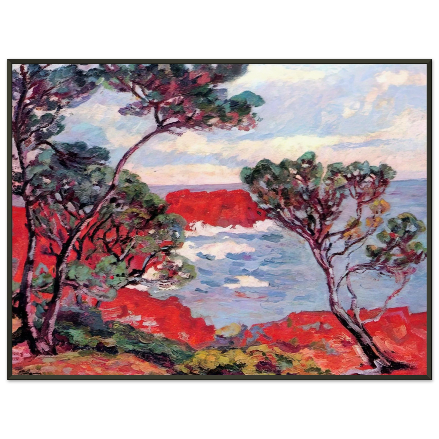 Armand Guillaumin Les rochers rouges 1894 Framed Art Print - Aluminum Frame - 70x100 cm / 28x40 inches