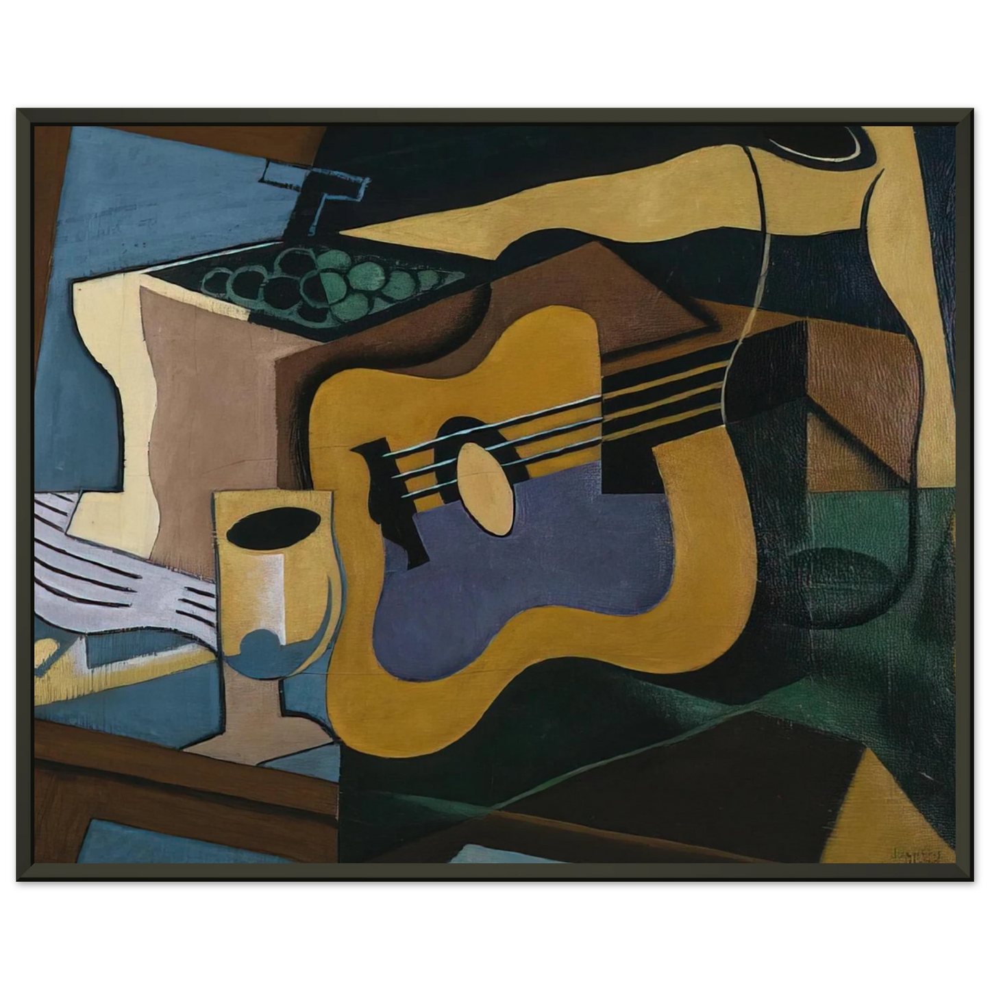 Juan Gris STILL LIFE WITH GUITAR 1920 Framed Art Print - Aluminum Frame - 70x100 cm / 28x40 inches